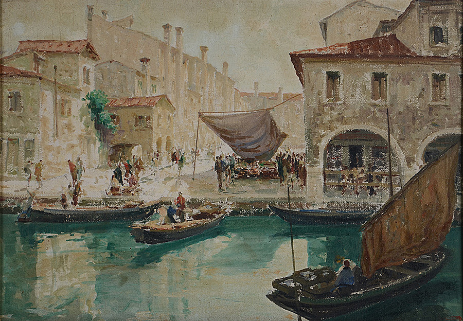 LUIGI PAVAN - Canal de Veneza - ost - 49 x 70 - assinado - foto 2 de 2