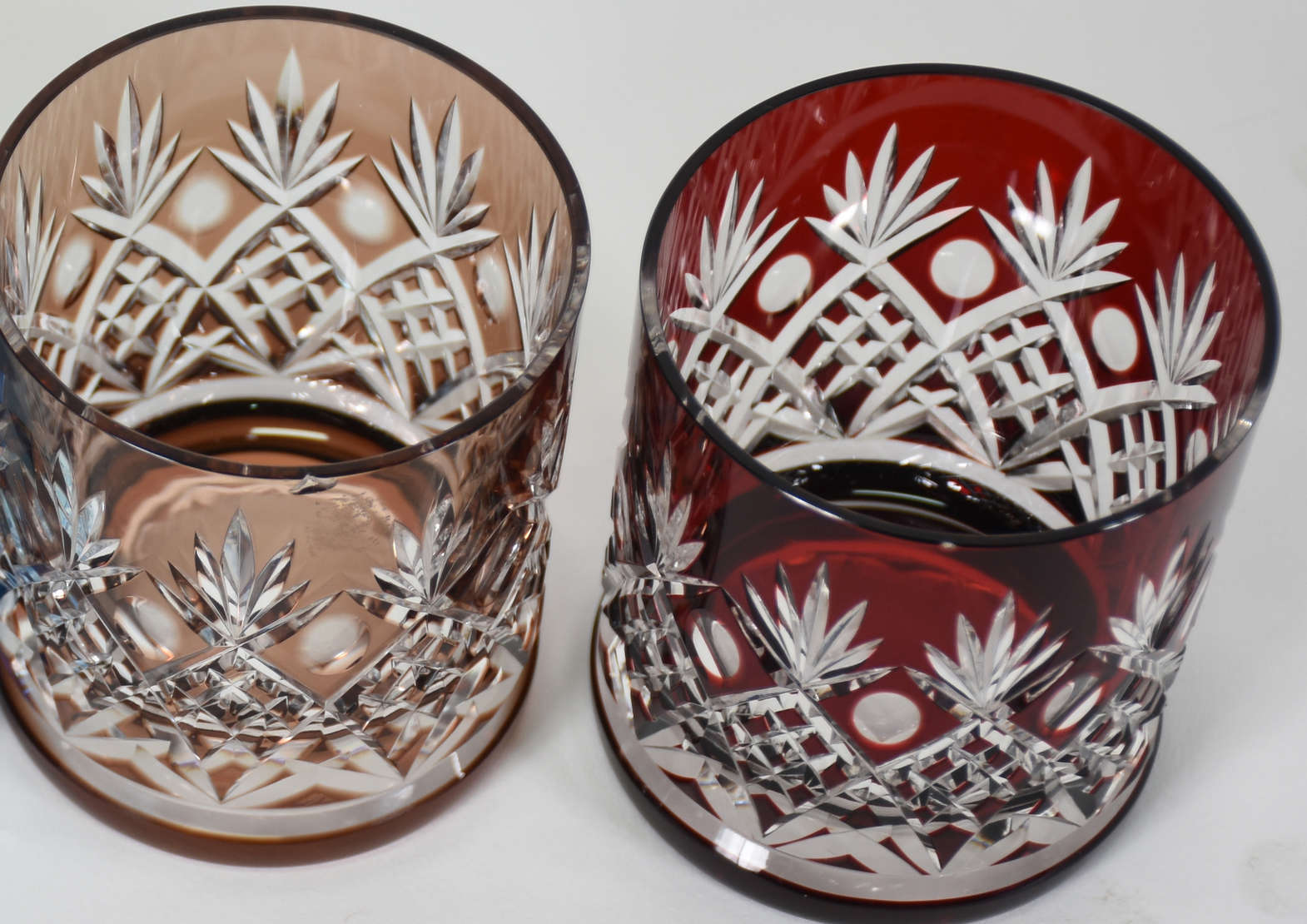 Seis copos para whisky de cristal lapidado em diversas cores. ( dois... - foto 3 de 4
