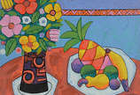 JOUBERT PANTANERO - Flores e frutas na mesa - o... - JOUBERT PANTANERO - Flores e frutas na mesa - ost - 55 x 70 - datado 2007