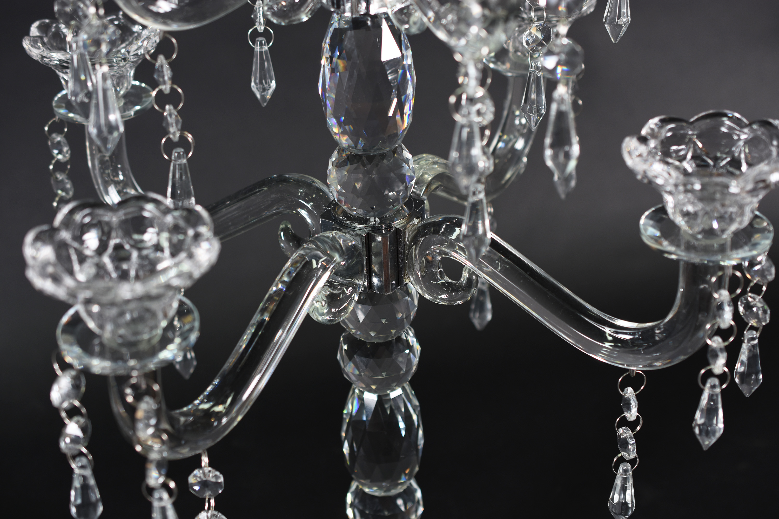 Candelabro para 9 velas de cristal com base espelhada . - foto 3 de 3