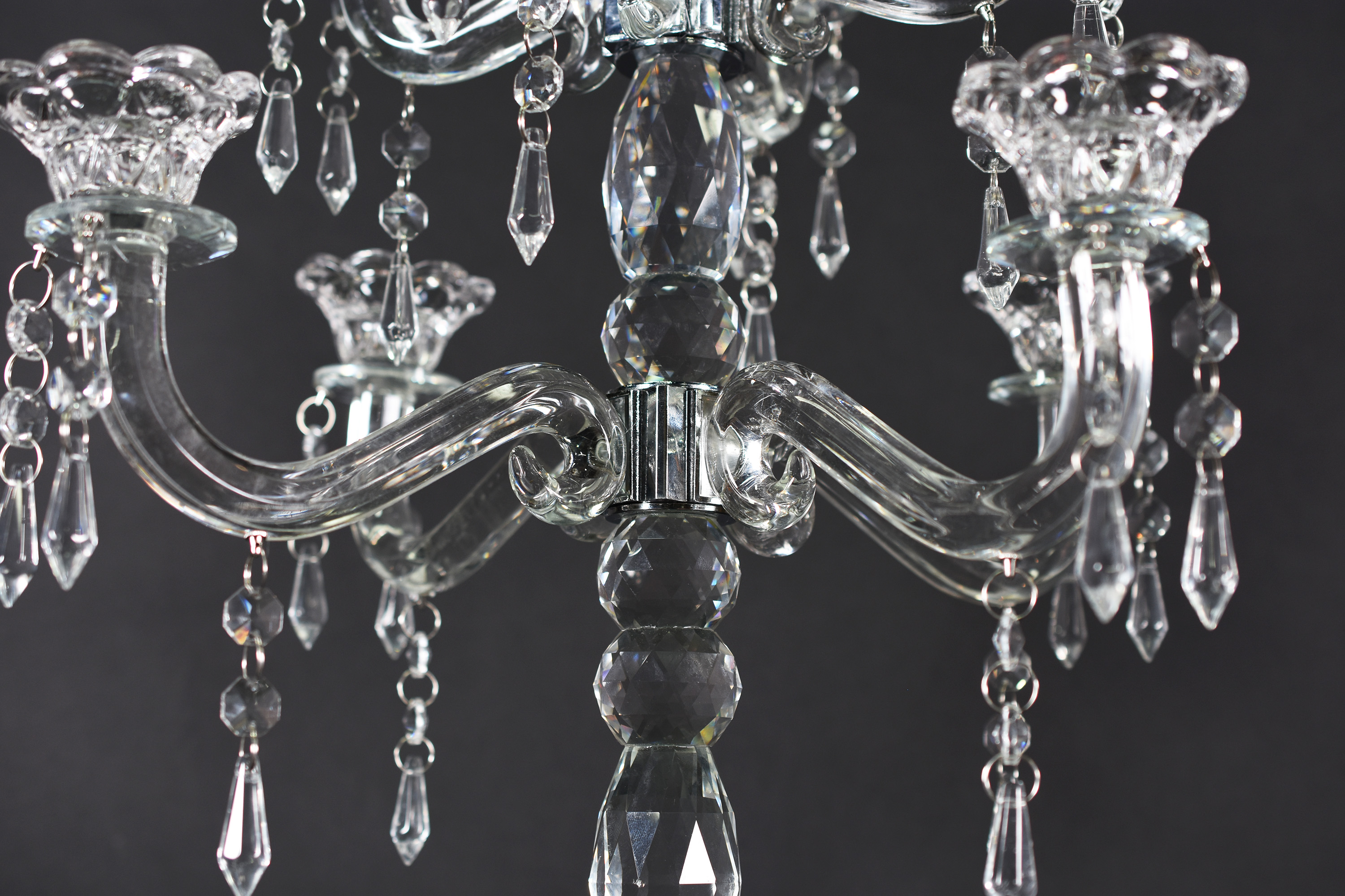 Candelabro para 9 velas de cristal ( base de espelho lascada e base... - foto 4 de 4