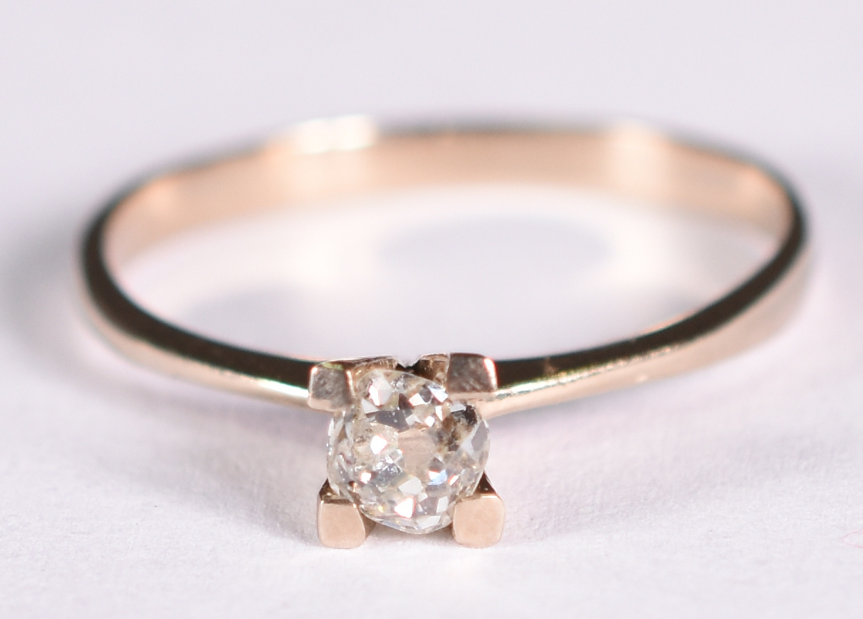 Solitário de ouro branco com 1 brilhante de 0,25 ct . aro 18 ( Por... - foto 1 de 3
