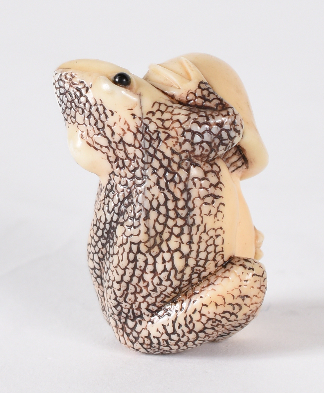 Netsuke de marfim , representando sapo assinado. - foto 2 de 4