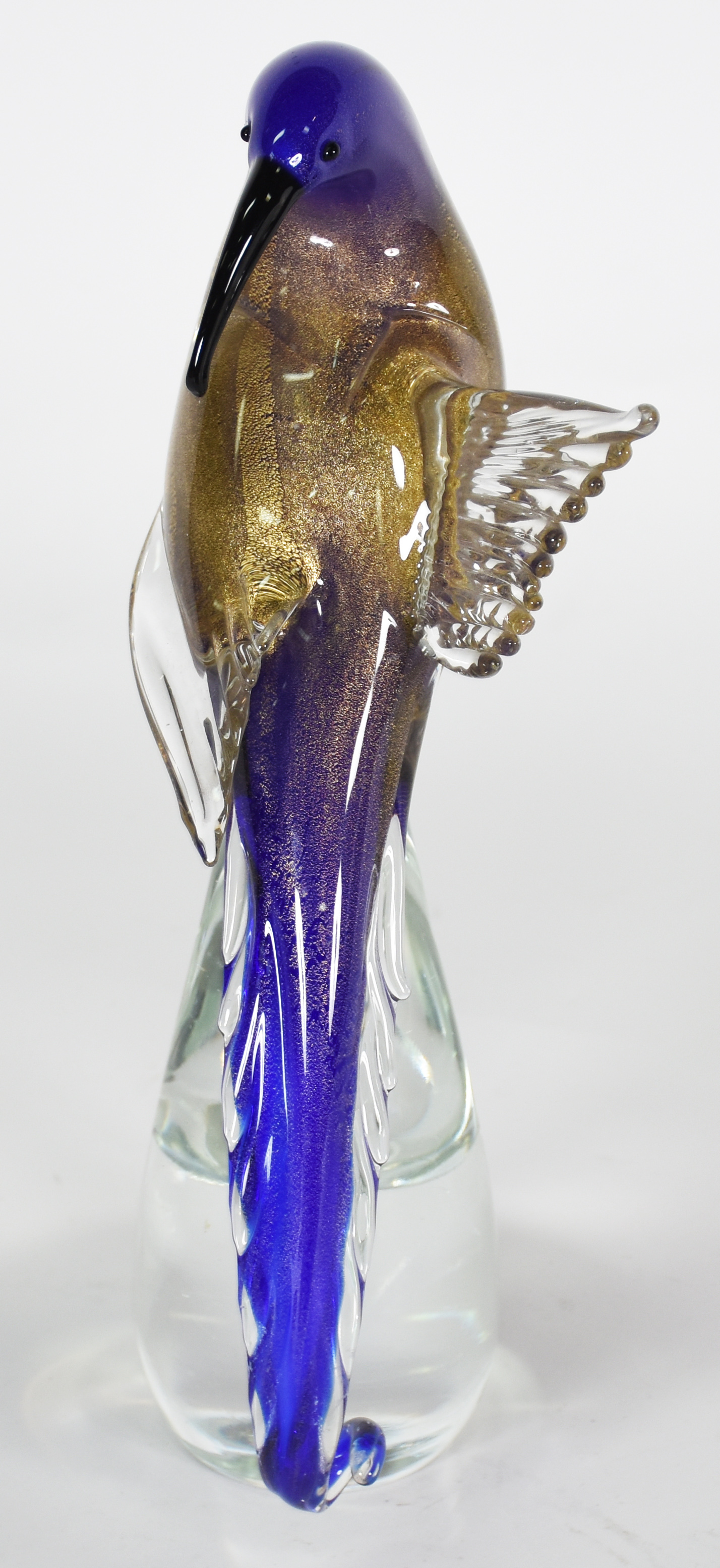 Murano " Beija flor " - escultura em vidro translúcido e roxo com... - foto 1 de 3
