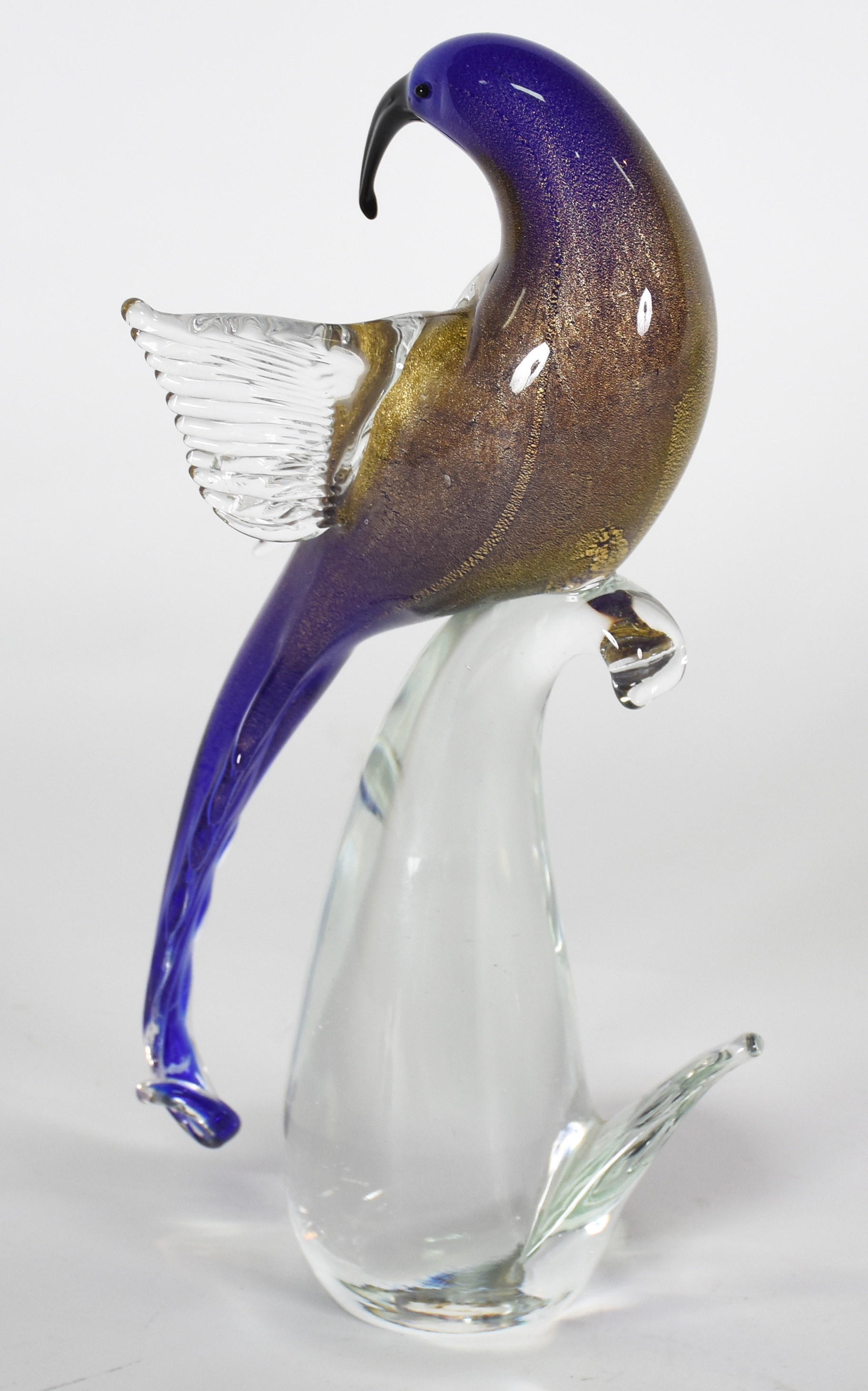 Murano " Beija flor " - escultura em vidro translúcido e roxo com... - foto 3 de 3