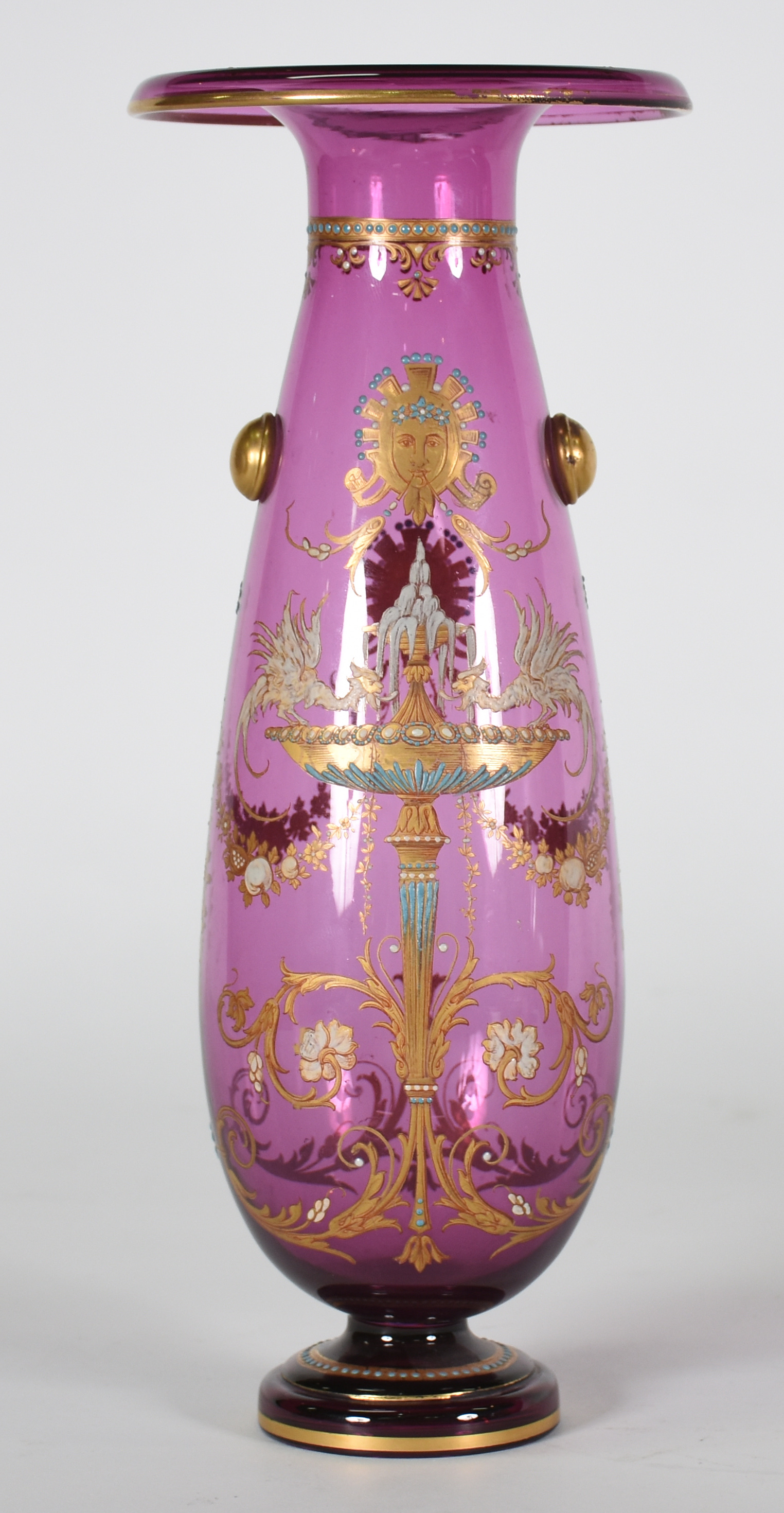 Vidro artístico - Vaso veneziano translúcido lilás com fina decoração... - foto 1 de 5