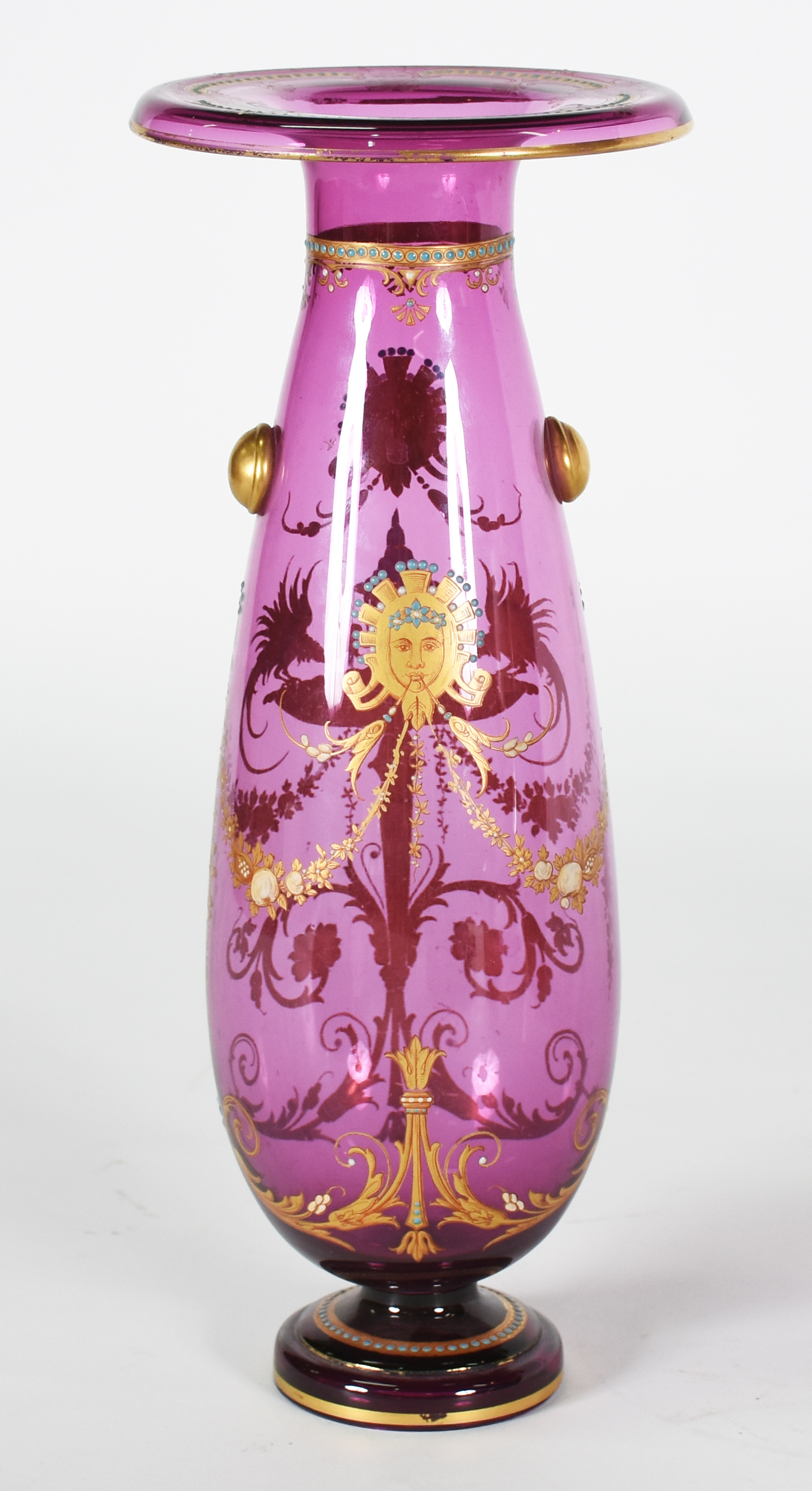 Vidro artístico - Vaso veneziano translúcido lilás com fina decoração... - foto 2 de 5