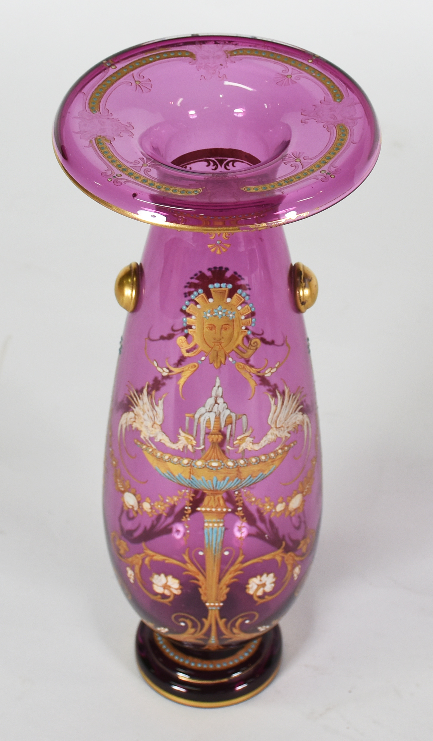 Vidro artístico - Vaso veneziano translúcido lilás com fina decoração... - foto 3 de 5