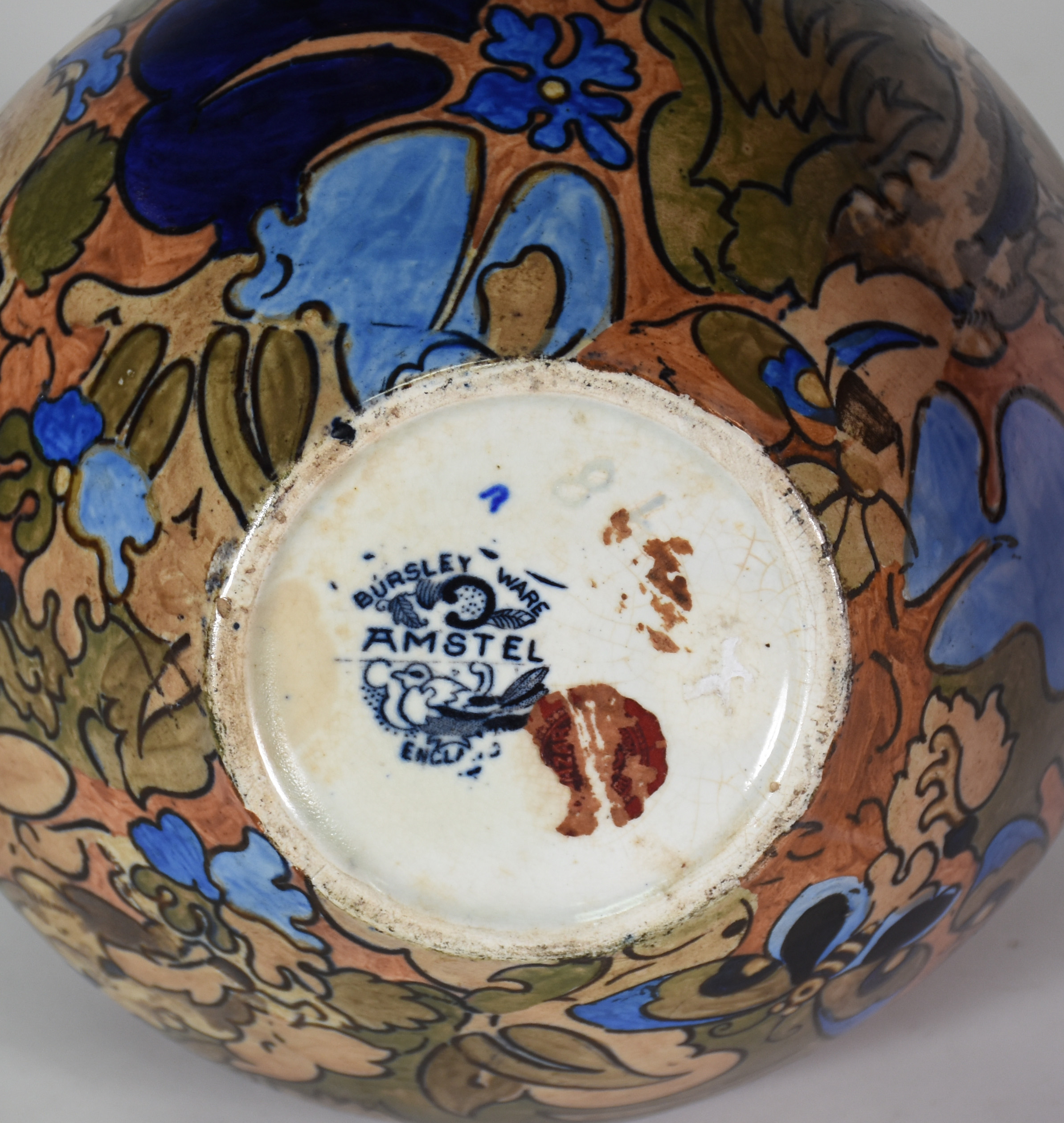 Vaso Art Nouveau - Raríssima faiança Amstel , decorada à mão com... - foto 3 de 3