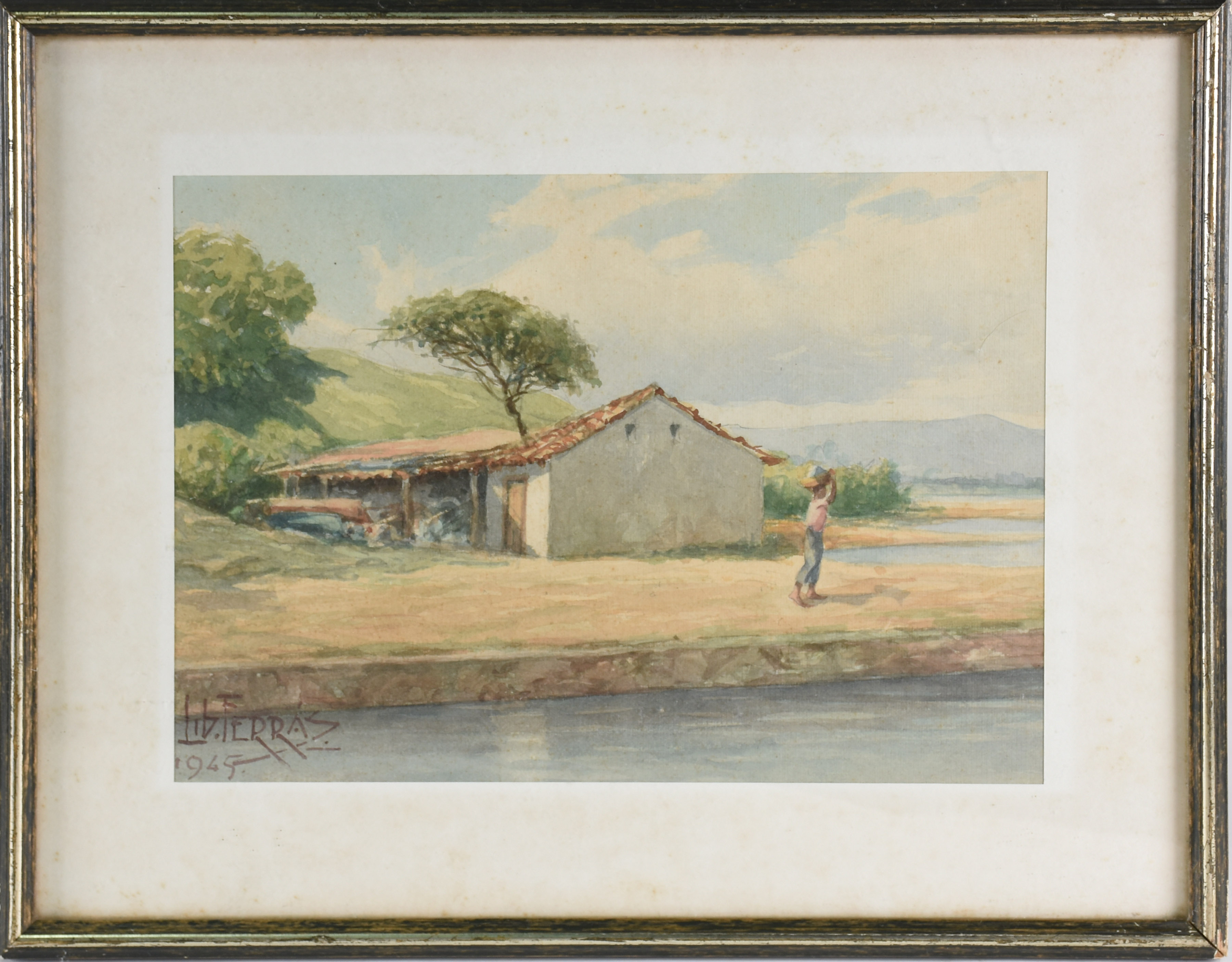 Aquarela ,datada de 1945 - foto 1 de 3