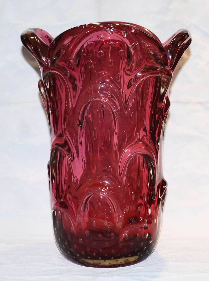Vaso de Murano italiano rubi, década de 60. - foto 1 de 3