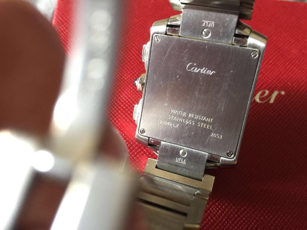 Relógio Cartier Tank , de aço com calendário e cronógrafo, no estojo... - foto 2 de 4