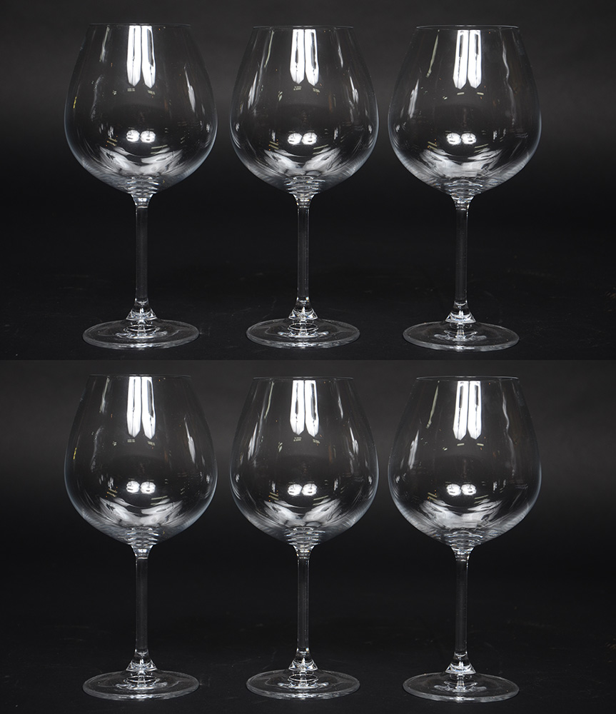 Seis cálices para vinho feitio balloon.