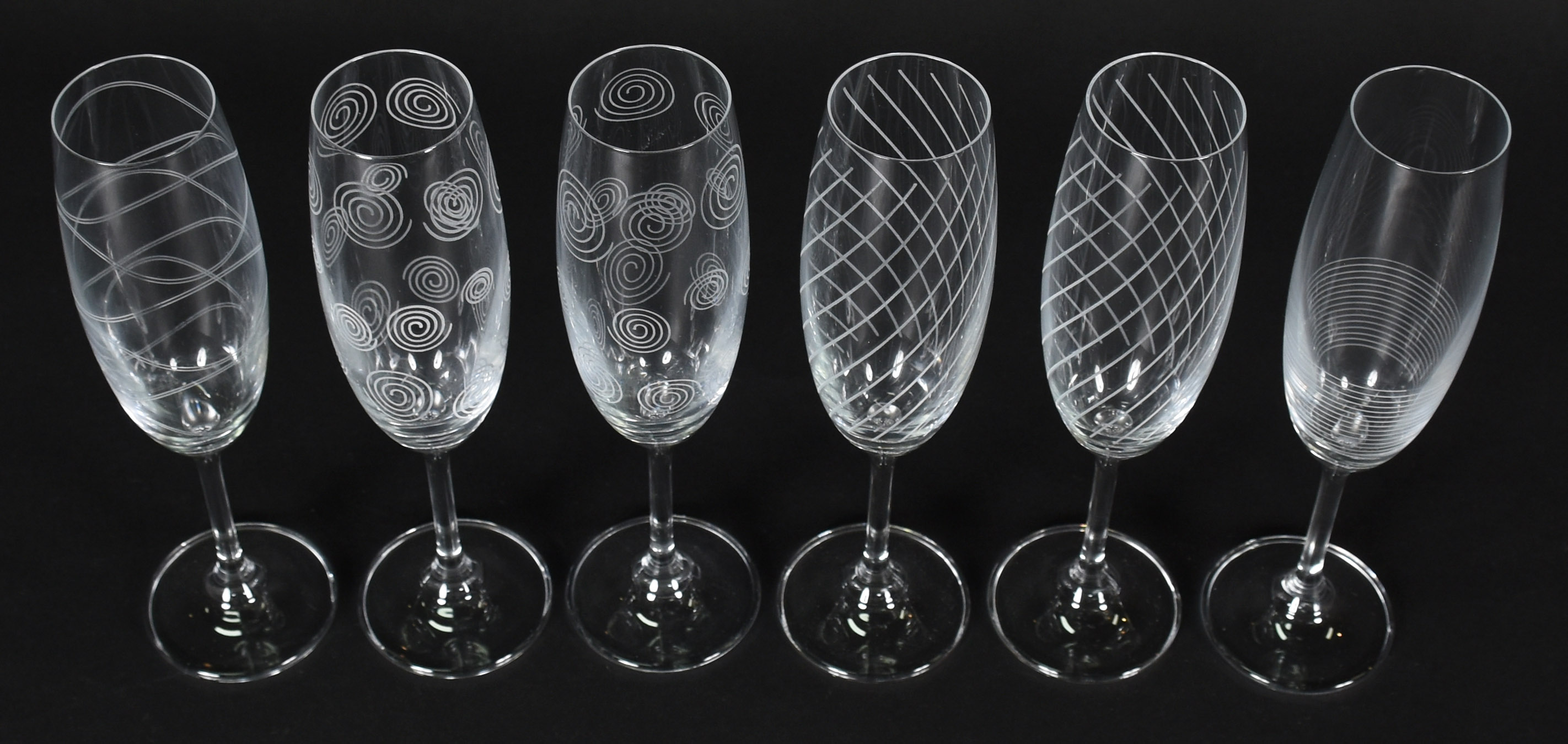 Seis flutes de cristal da bohemia 210 ml desenhada - foto 2 de 2