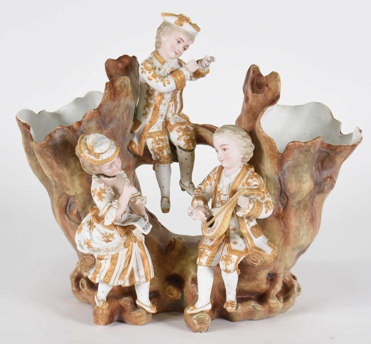 Grupo escultórico de porcelana europeia policromada representando... - foto 1 de 6