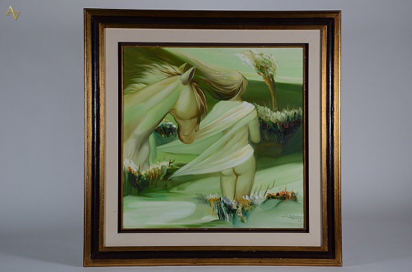 DORA PARENTES - Figura com cavalo - ost - 75 x 75 - foto 1 de 3
