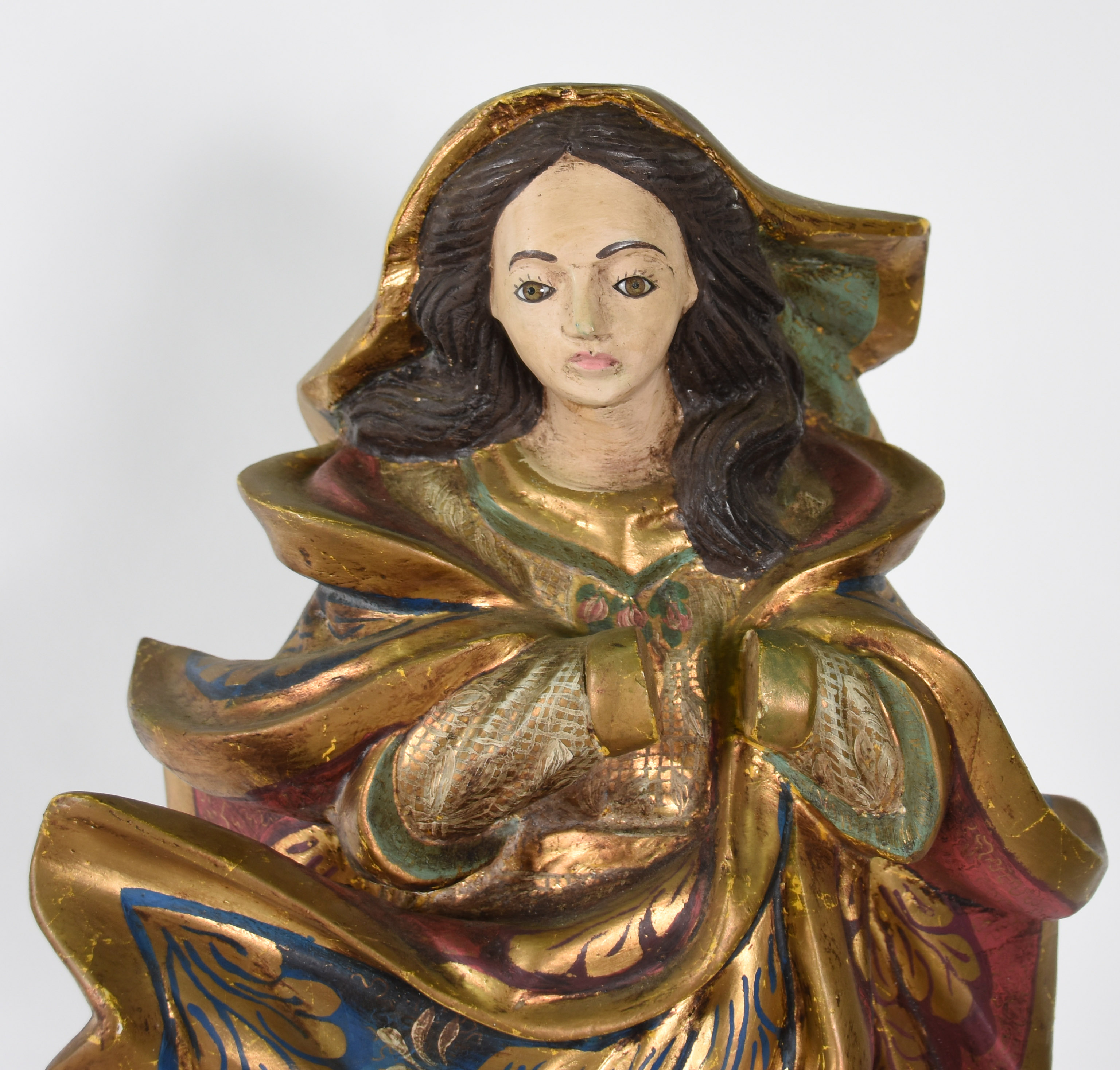 Nossa Senhora da Conceição - Grande imagem de madeira policromada e... - foto 3 de 4