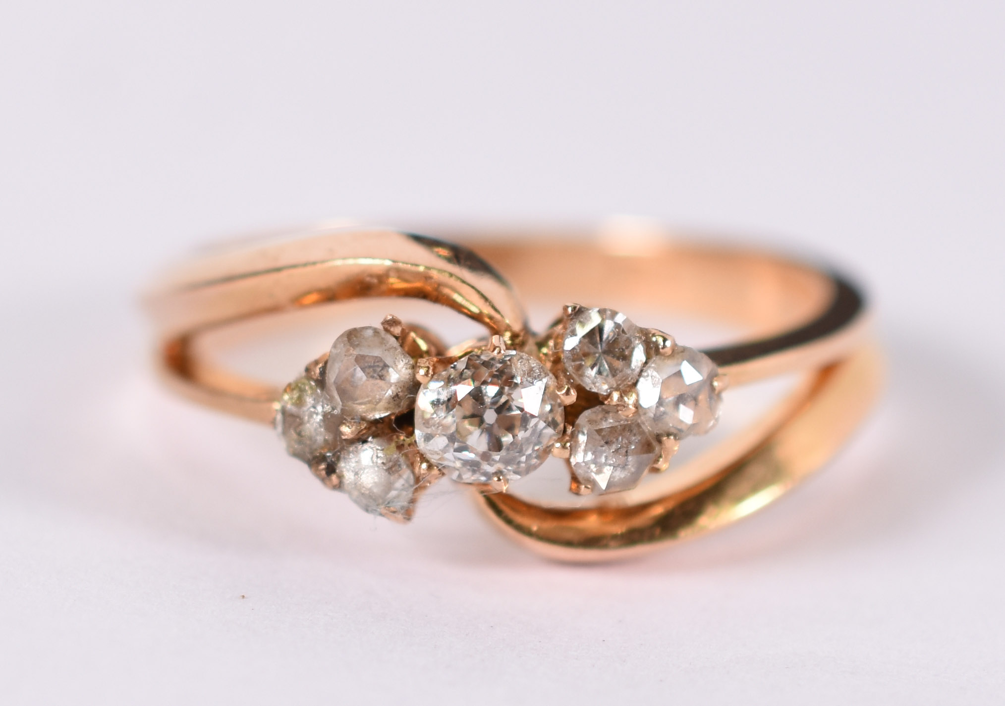 Antigo anel de ouro amarelo , aproximadamente 0,3 ct de brilhante de... - foto 1 de 4