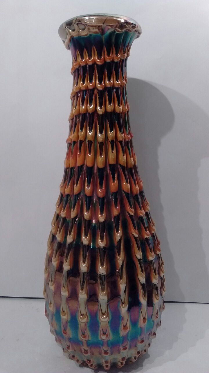 Carnival glass Marigold - "flame vase" USA anos 70 - 40cm