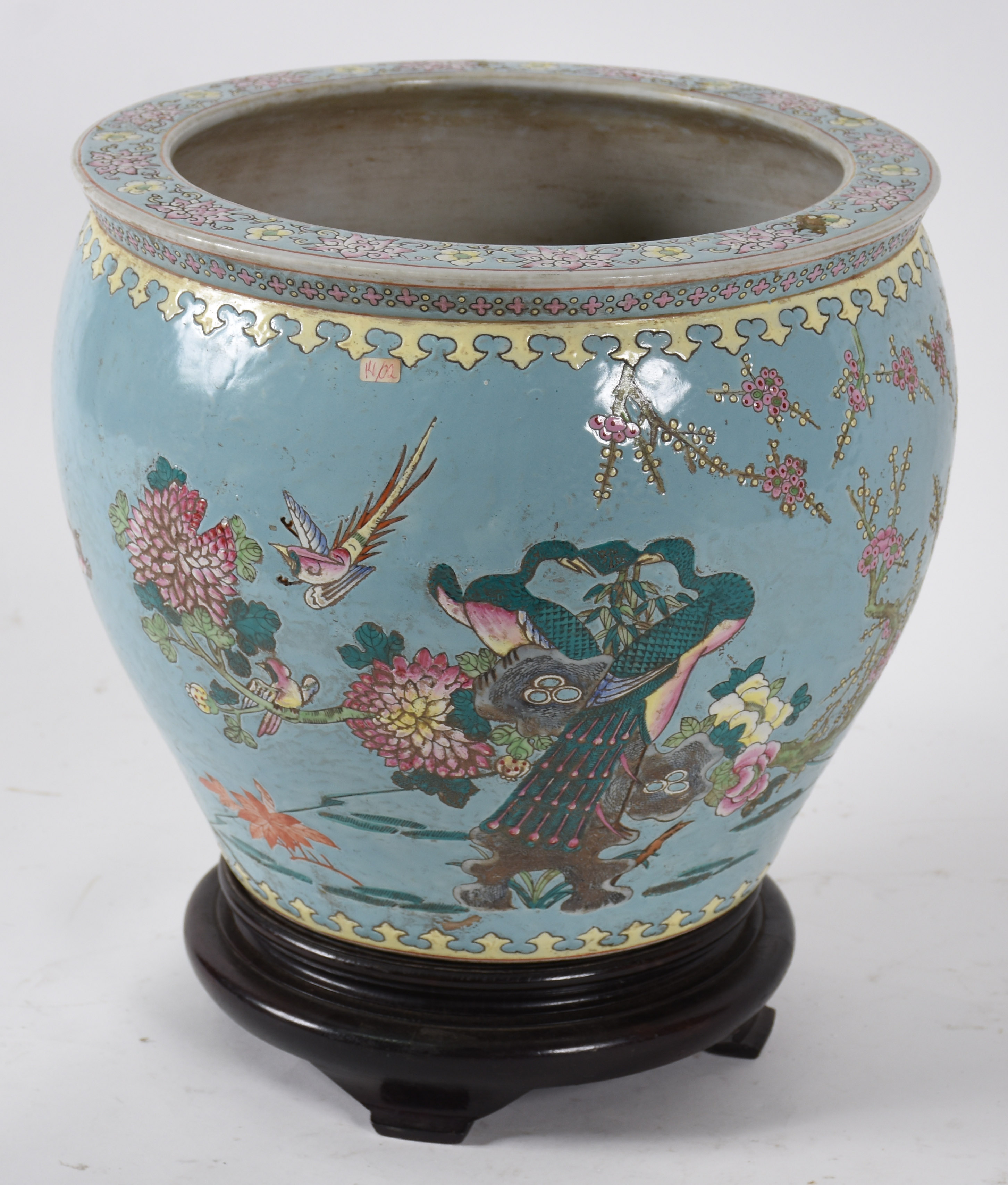 Aquário / cachepot de porcelana chinesa policromada, interior com... - foto 1 de 6