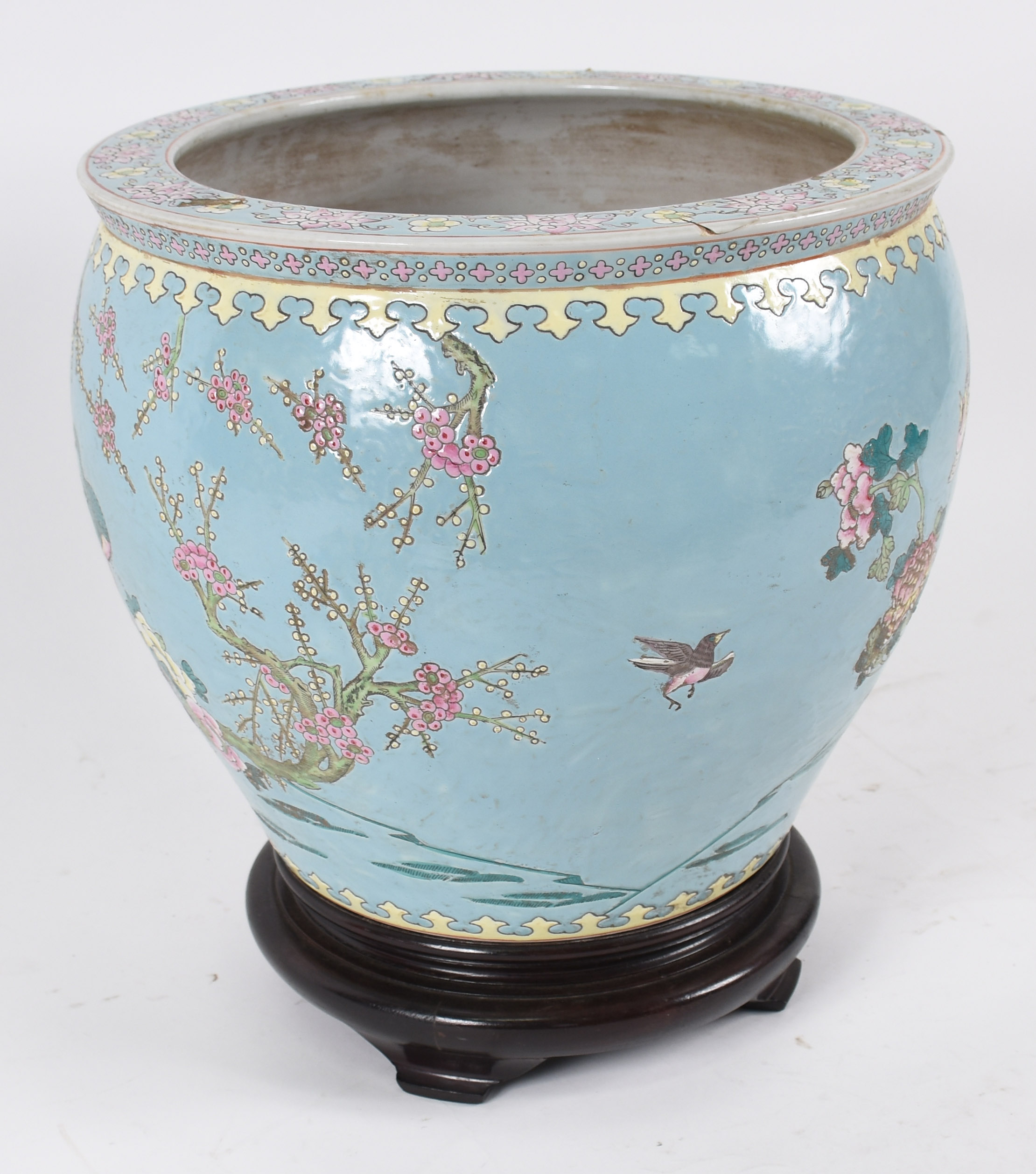 Aquário / cachepot de porcelana chinesa policromada, interior com... - foto 5 de 6