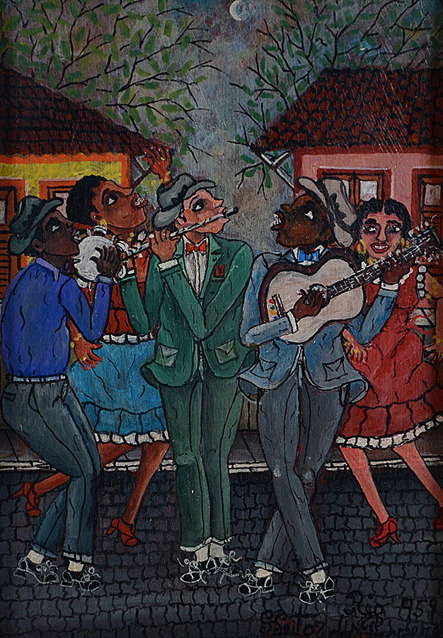 HEITOR DOS PRAZERES - Sambistas - osm - 19 x 27 - datado 1959 - foto 2 de 3