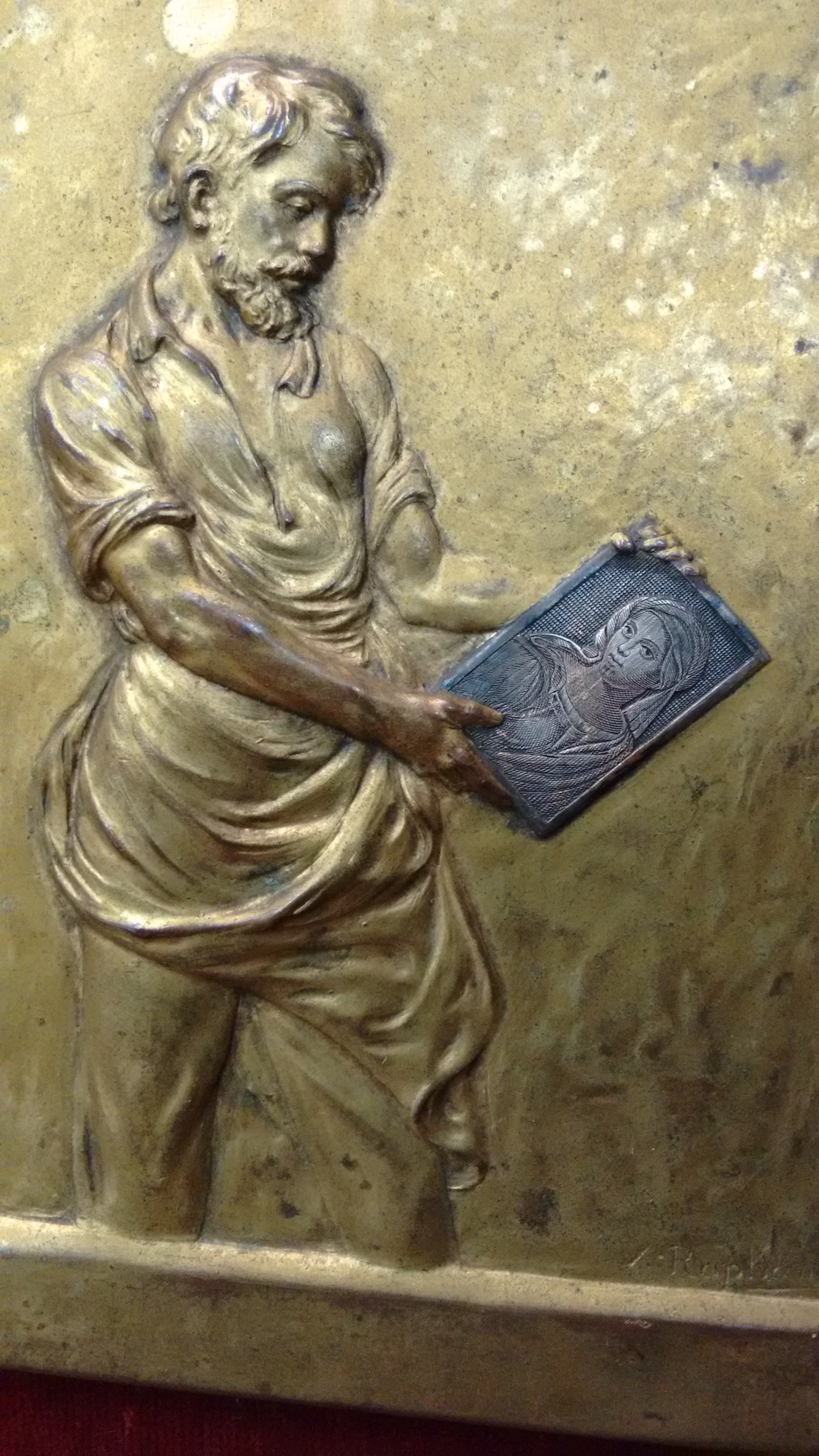 X. RAFANEL ( França sec XIX / XX ) - Placa em metal dourado... - foto 2 de 3