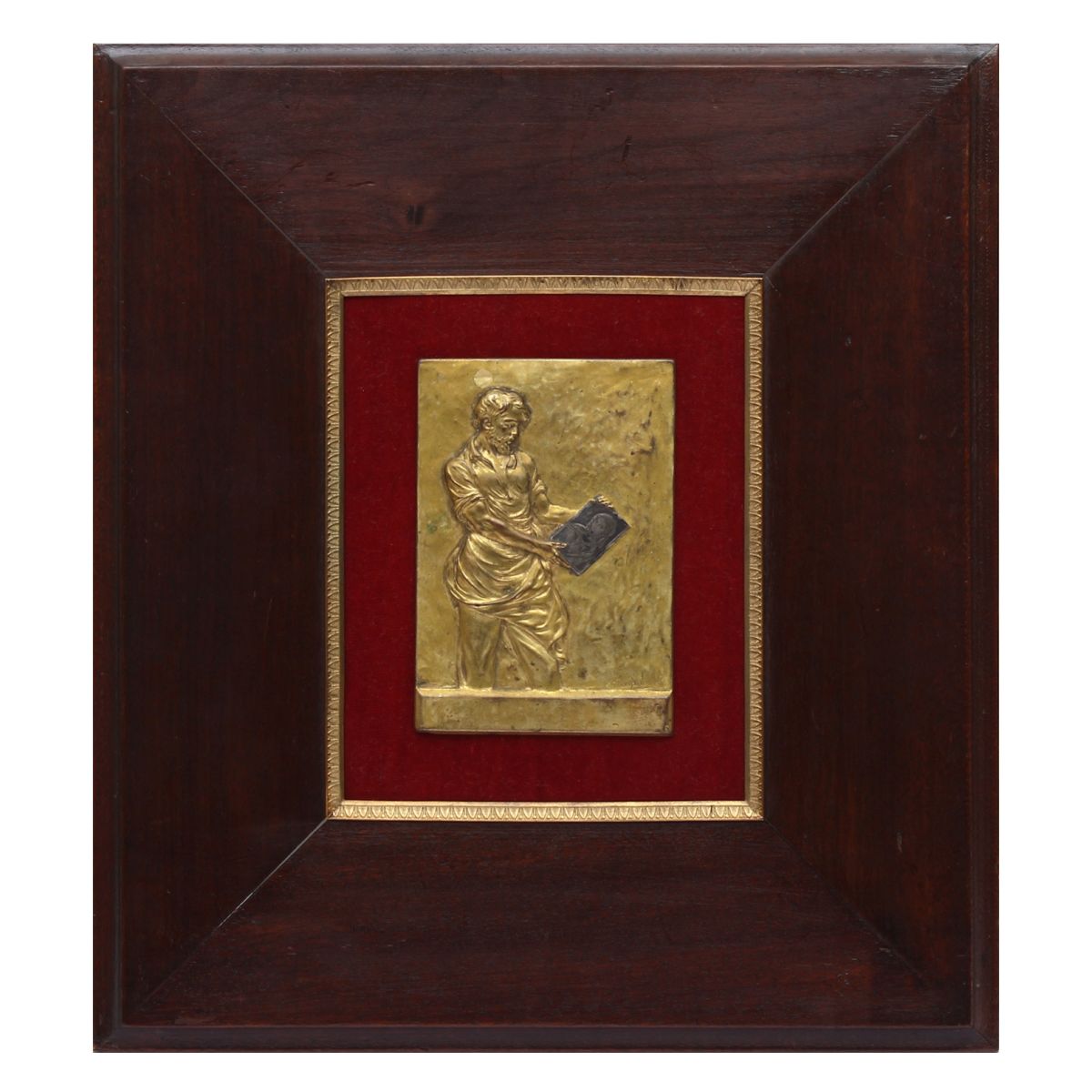X. RAFANEL ( França sec XIX / XX ) - Placa em metal dourado... - foto 1 de 3