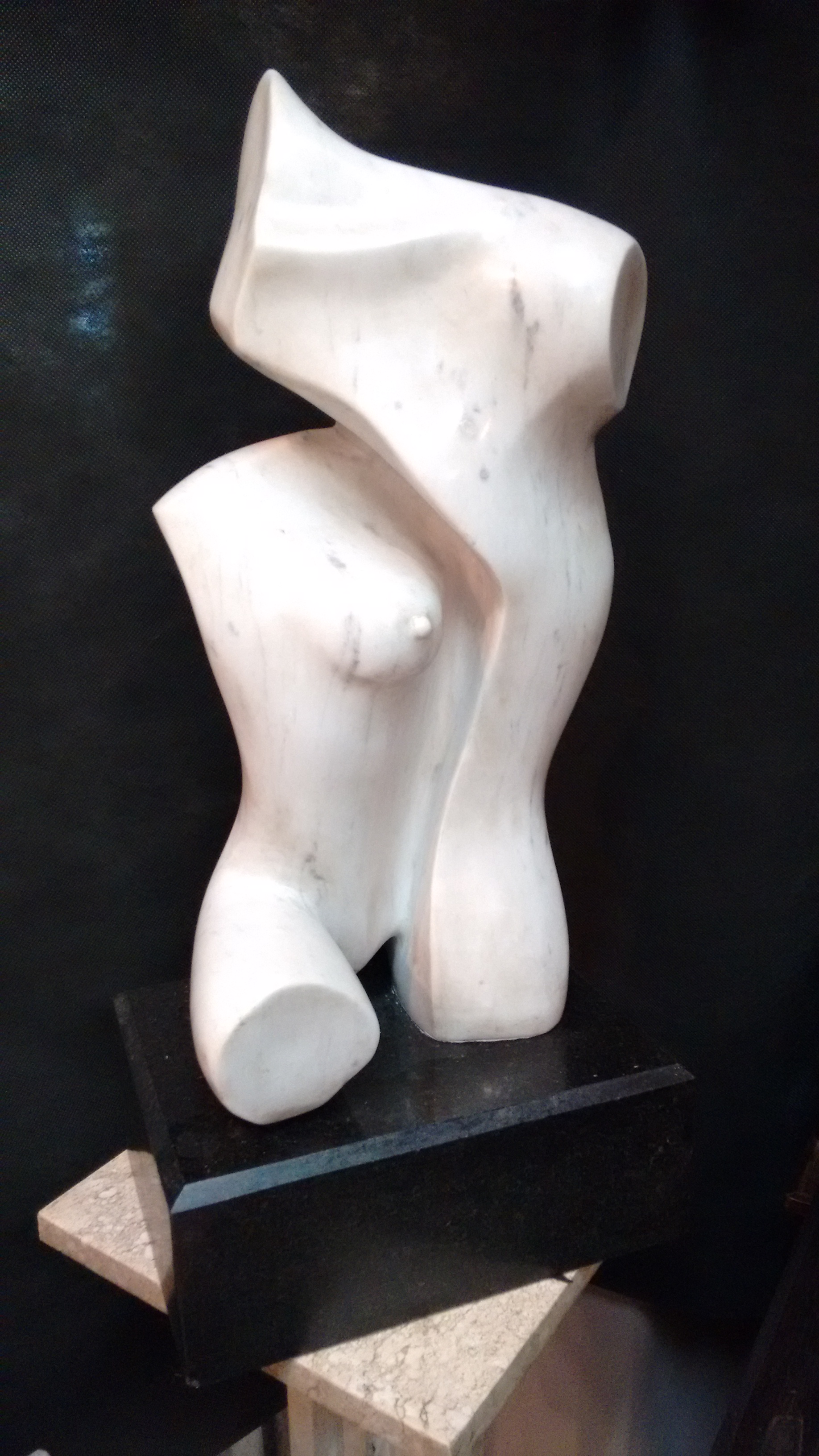 Escultura em mármore carrara representando " casal" . Sem base... - foto 4 de 5