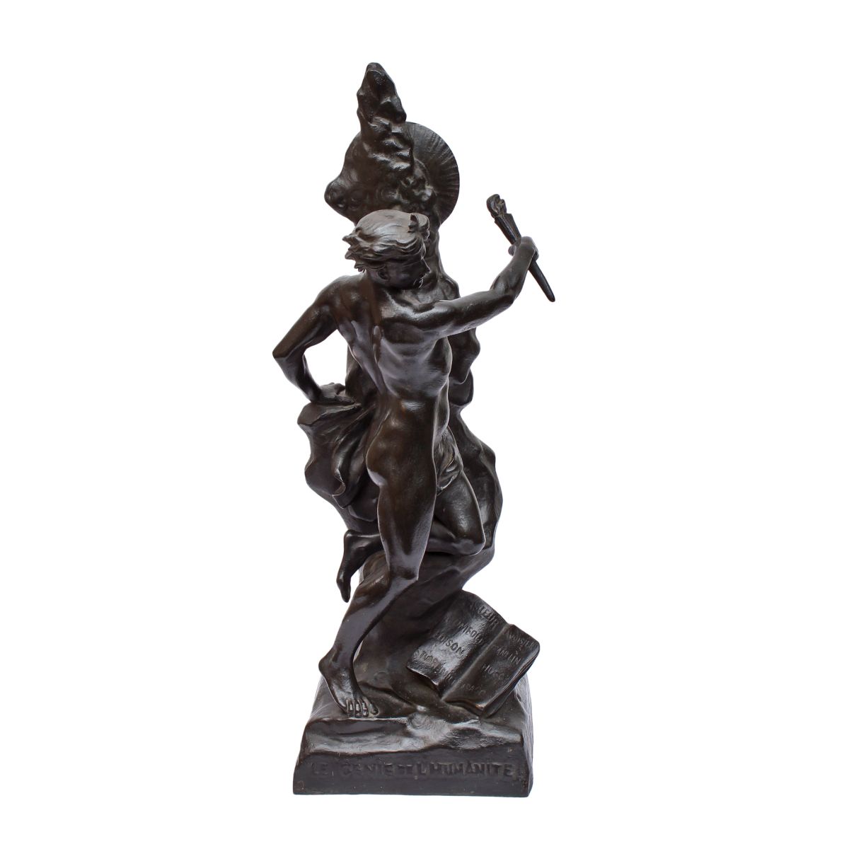 Escultura em bronze " Le genie de L ' humanité " . Finíssimos traço... - foto 1 de 5