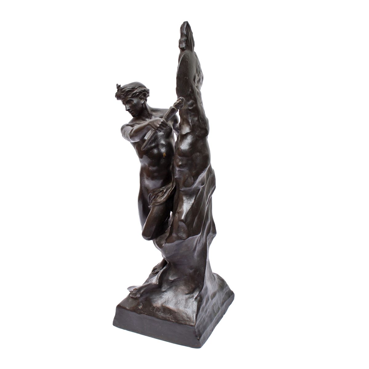Escultura em bronze " Le genie de L ' humanité " . Finíssimos traço... - foto 2 de 5