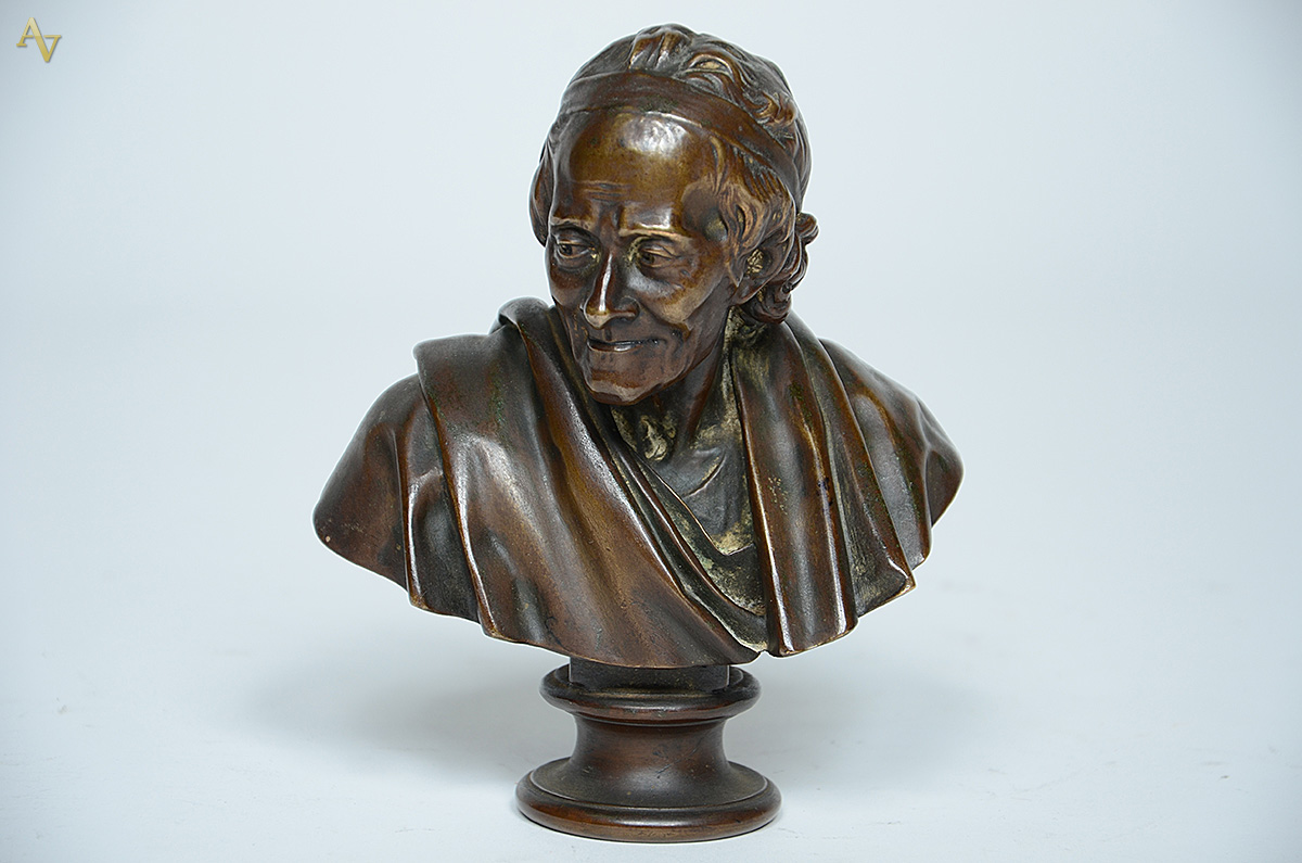 F. BARBEDIENNE - Busto masculino em bronze, carimbo da fundição... - foto 1 de 4