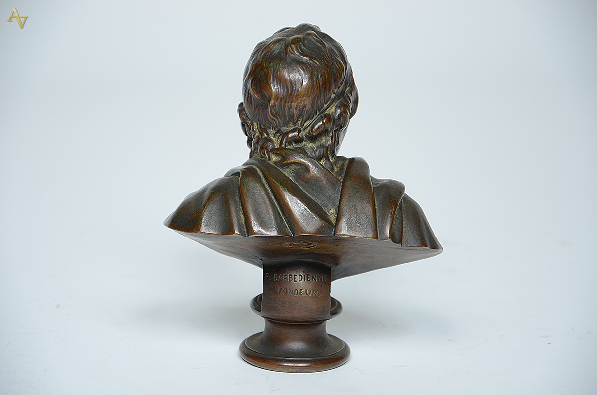 F. BARBEDIENNE - Busto masculino em bronze, carimbo da fundição... - foto 2 de 4