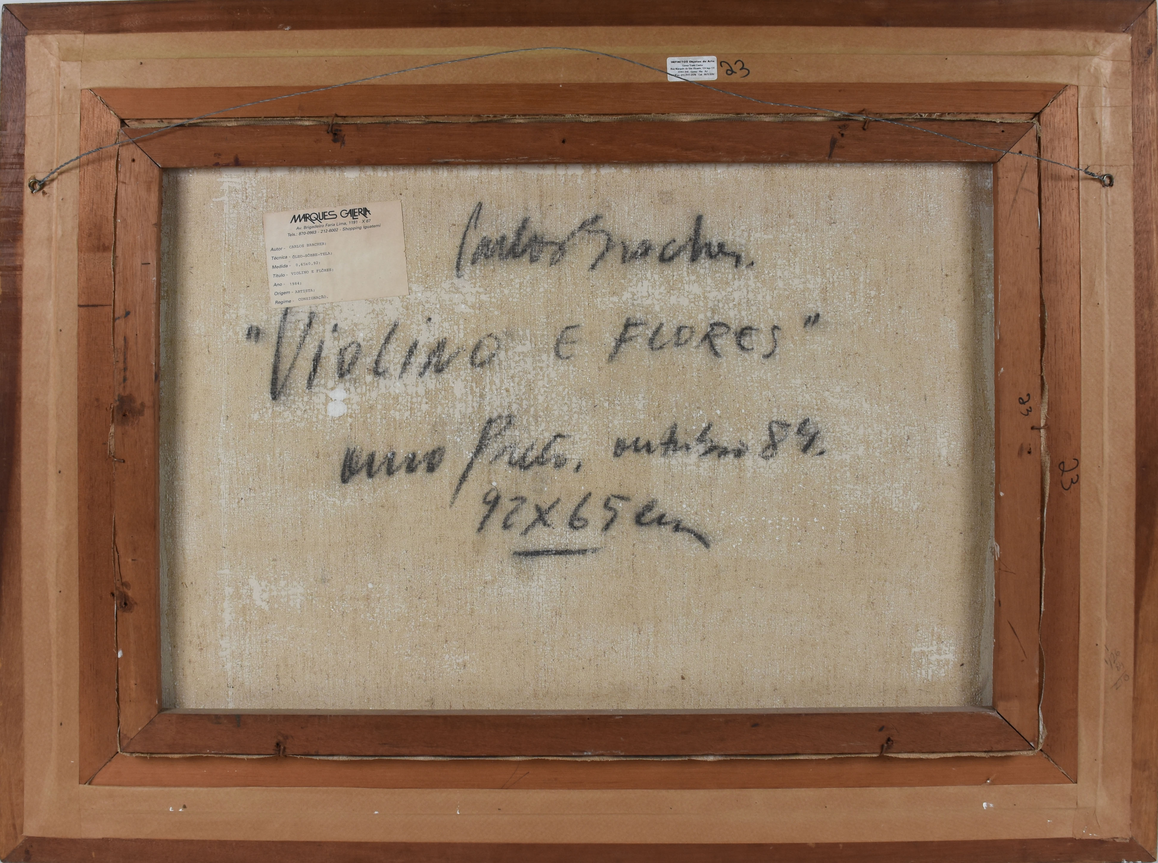 Carlos Bracher (1940), Violino e flores - foto 4 de 4