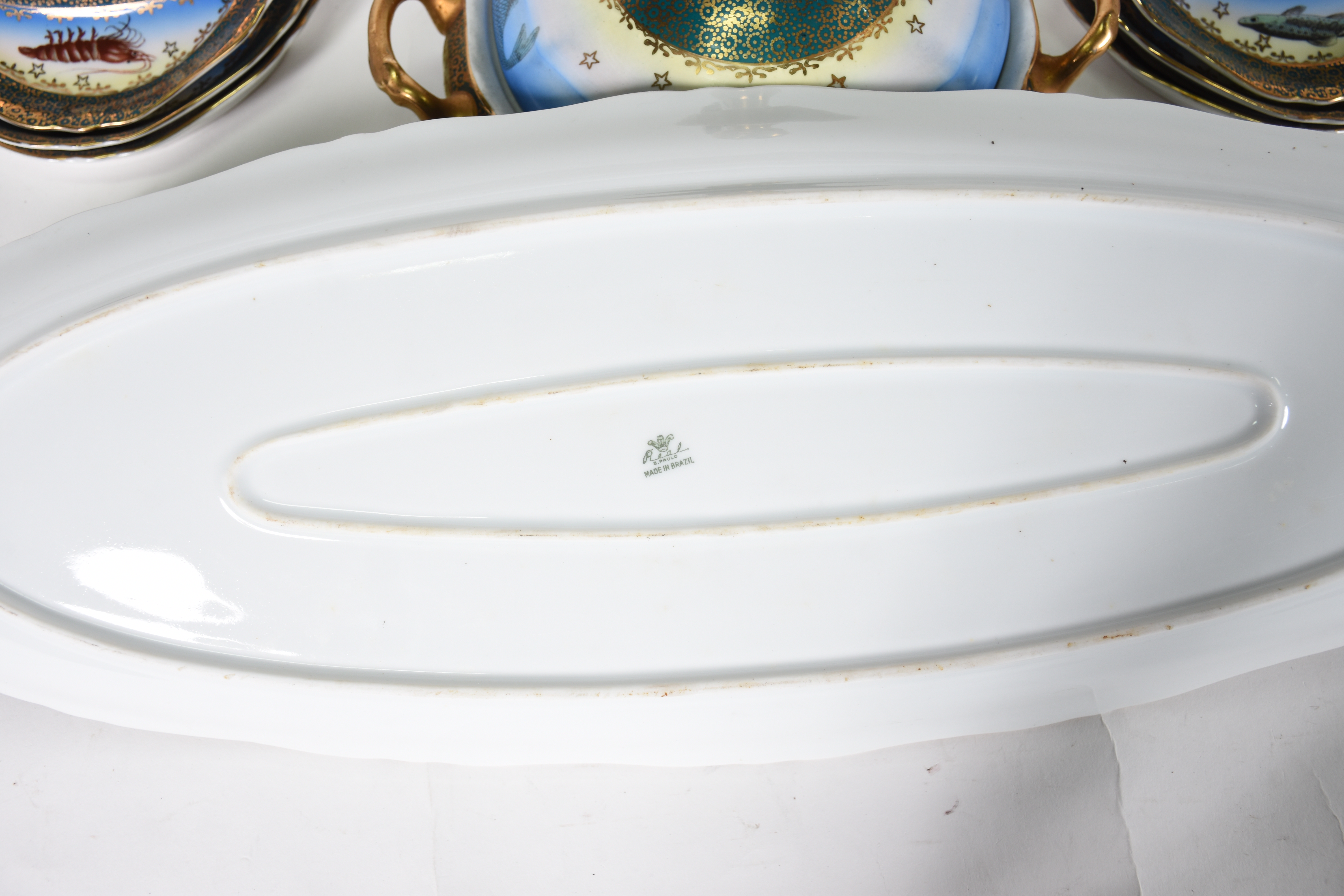 Serviço de porcelana Real para peixe , decorada em policromia com... - foto 3 de 3