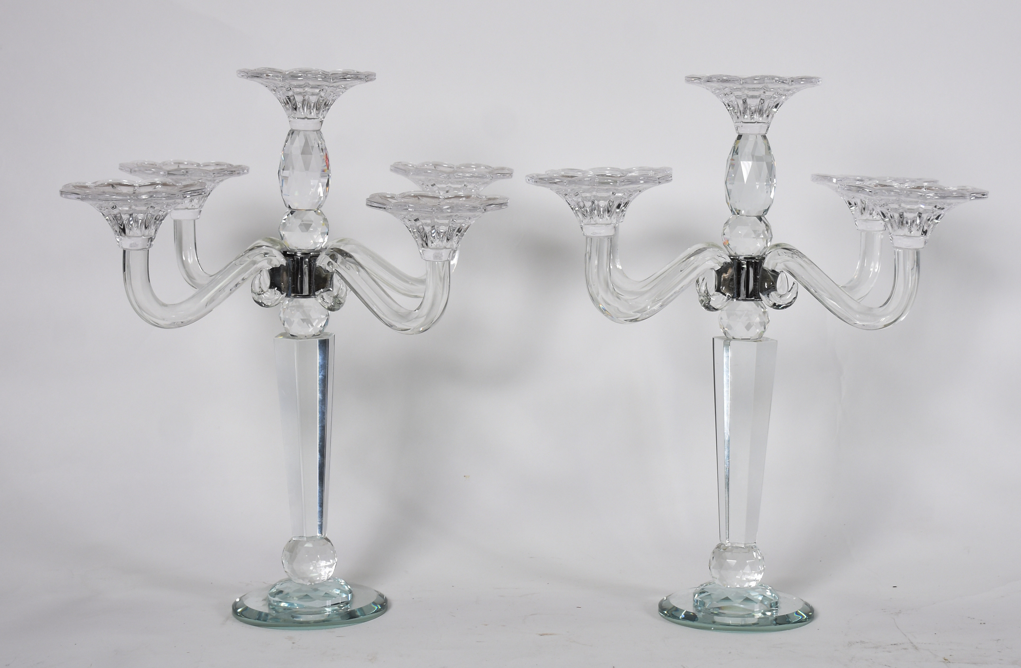Par de castiçais de cristal para 5 velas cada - foto 1 de 2