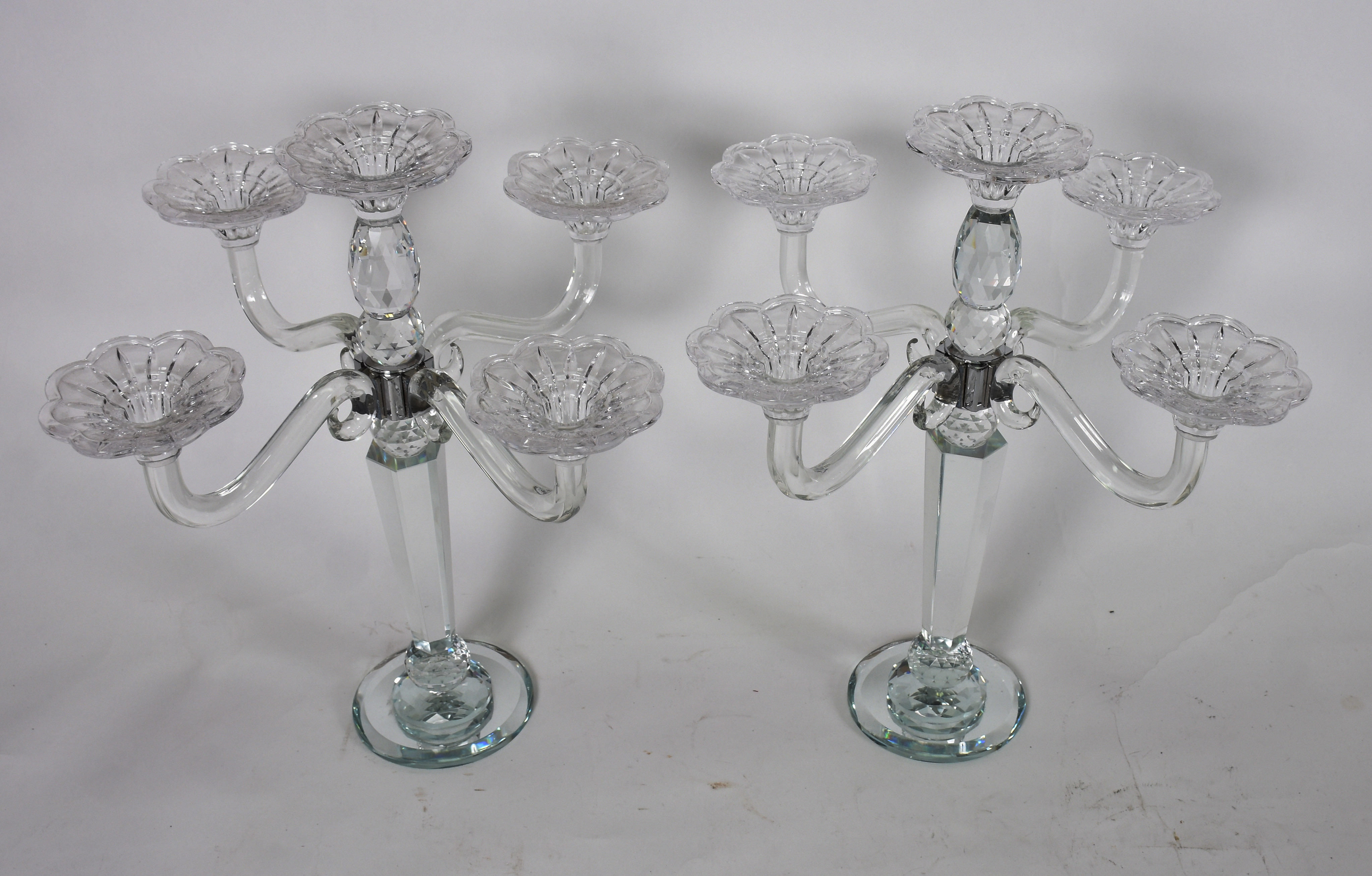 Par de castiçais de cristal para 5 velas cada - foto 2 de 2