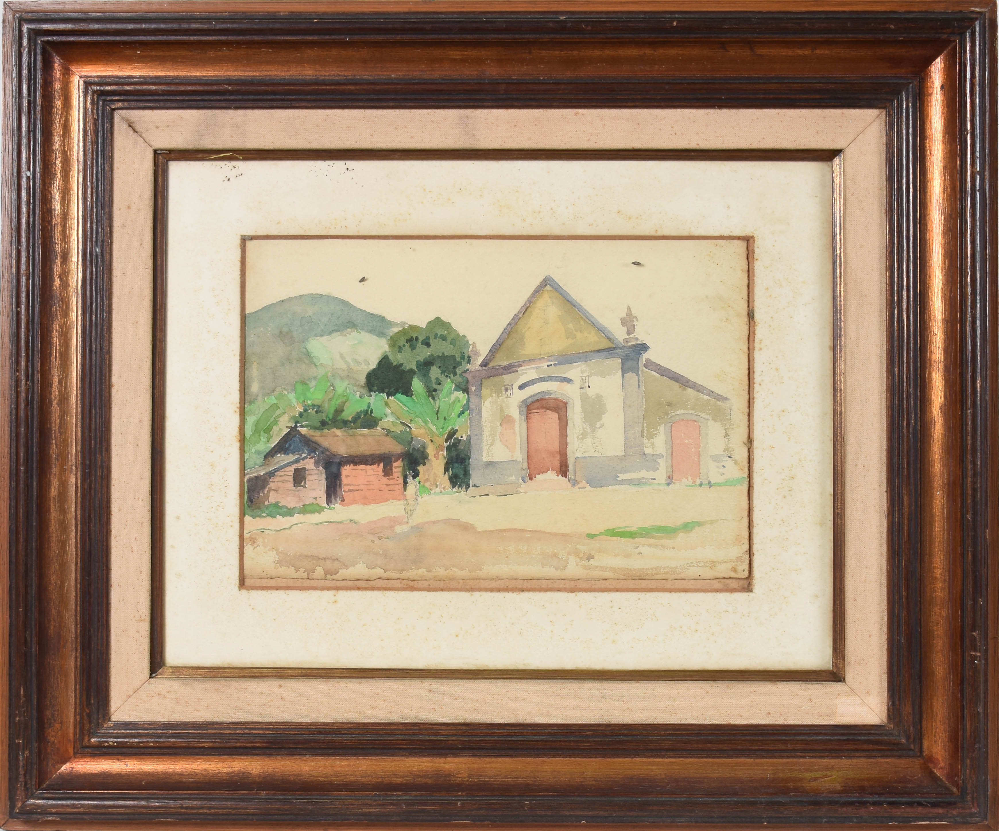 Gérson de Azeredo Coutinho (1900-1967), Paisagem com casebre e igreja - foto 1 de 2