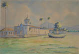D. PEDRO HENRIQUE DE ORLEANS E BRAGANÇA - Parat... - D. PEDRO HENRIQUE DE ORLEANS E BRAGANÇA - Parati &#34;A Capelinha no.1&#34; - Aquarela - 37 x 54 (com documento atrás).