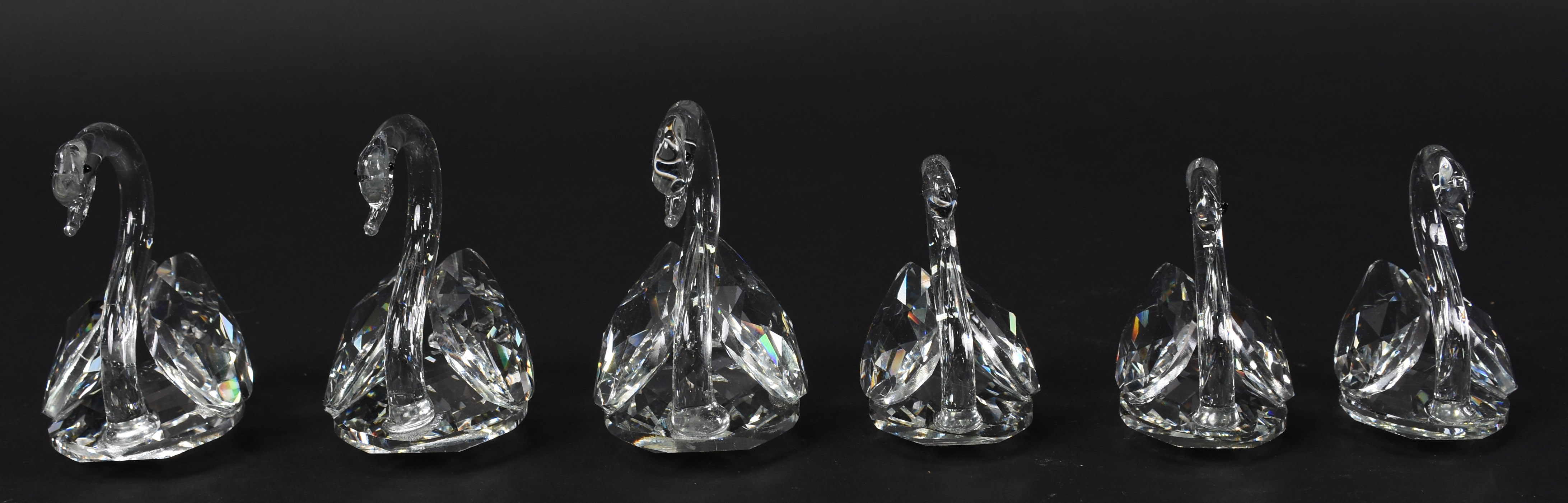Seis cisnes em cristal, 3 grandes e 3 pequenos . - foto 2 de 3