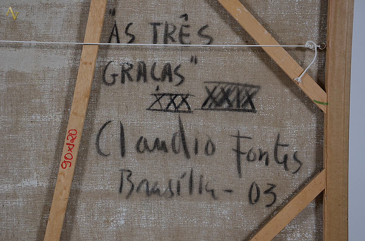 CLAUDIO FONTES - As Três Graças (XXX) - ost - 90 x 120 - Datado 2003 - foto 4 de 4