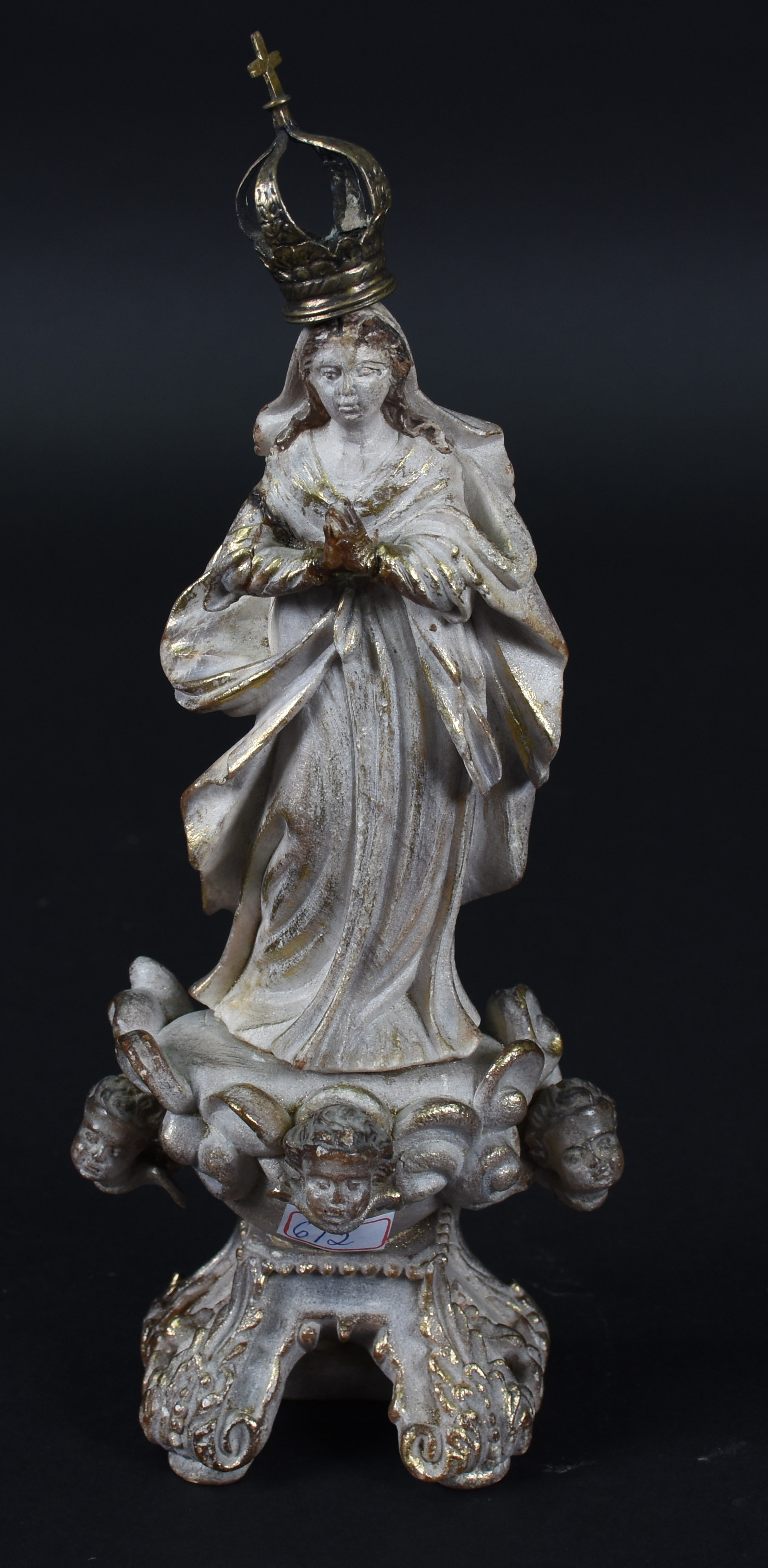 Imagem de Nossa Senhora de pedra sabão ( braço colado) - foto 1 de 2