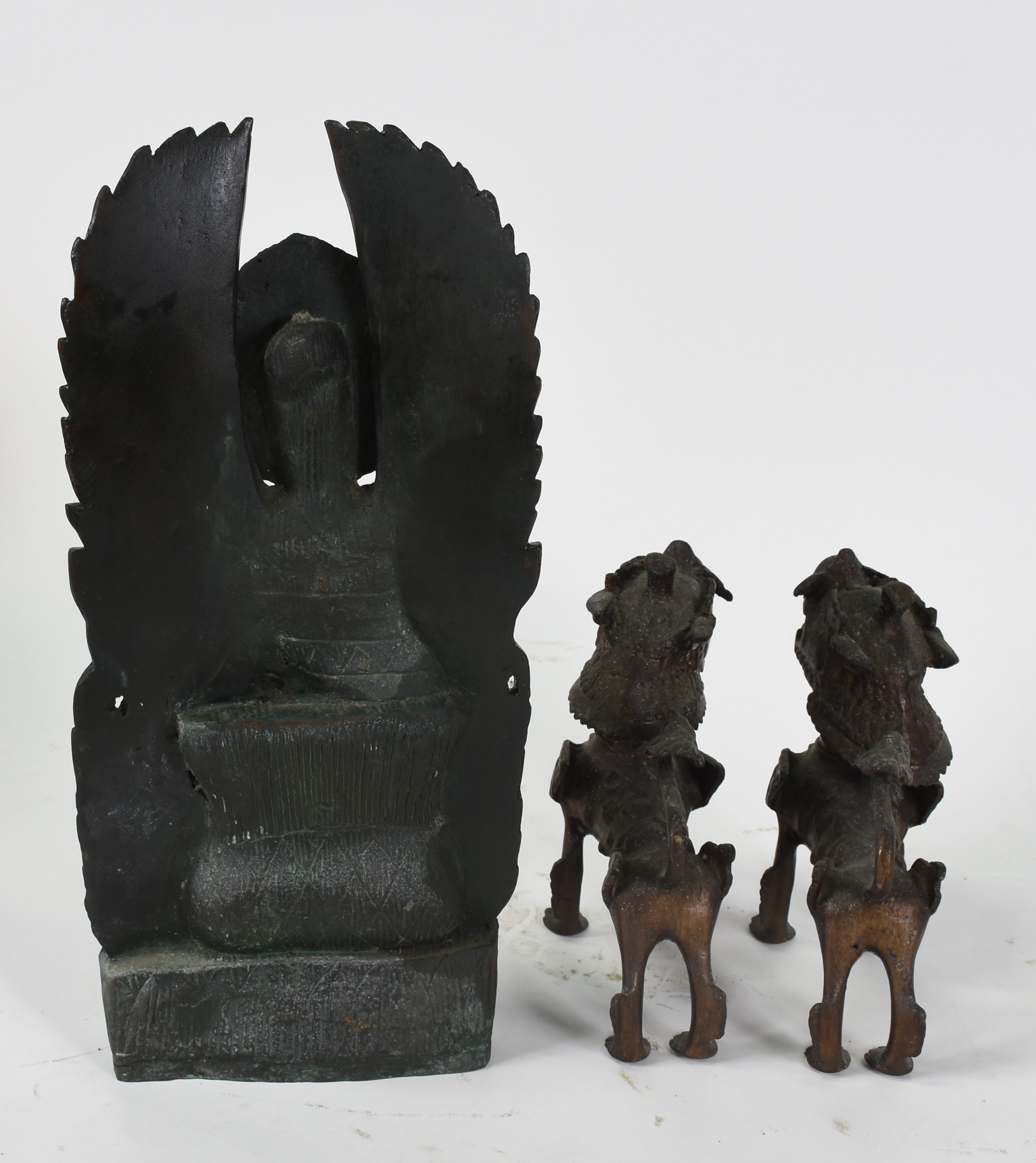 Figura de bronze Tailandesa e 2 cães de fó - foto 2 de 2