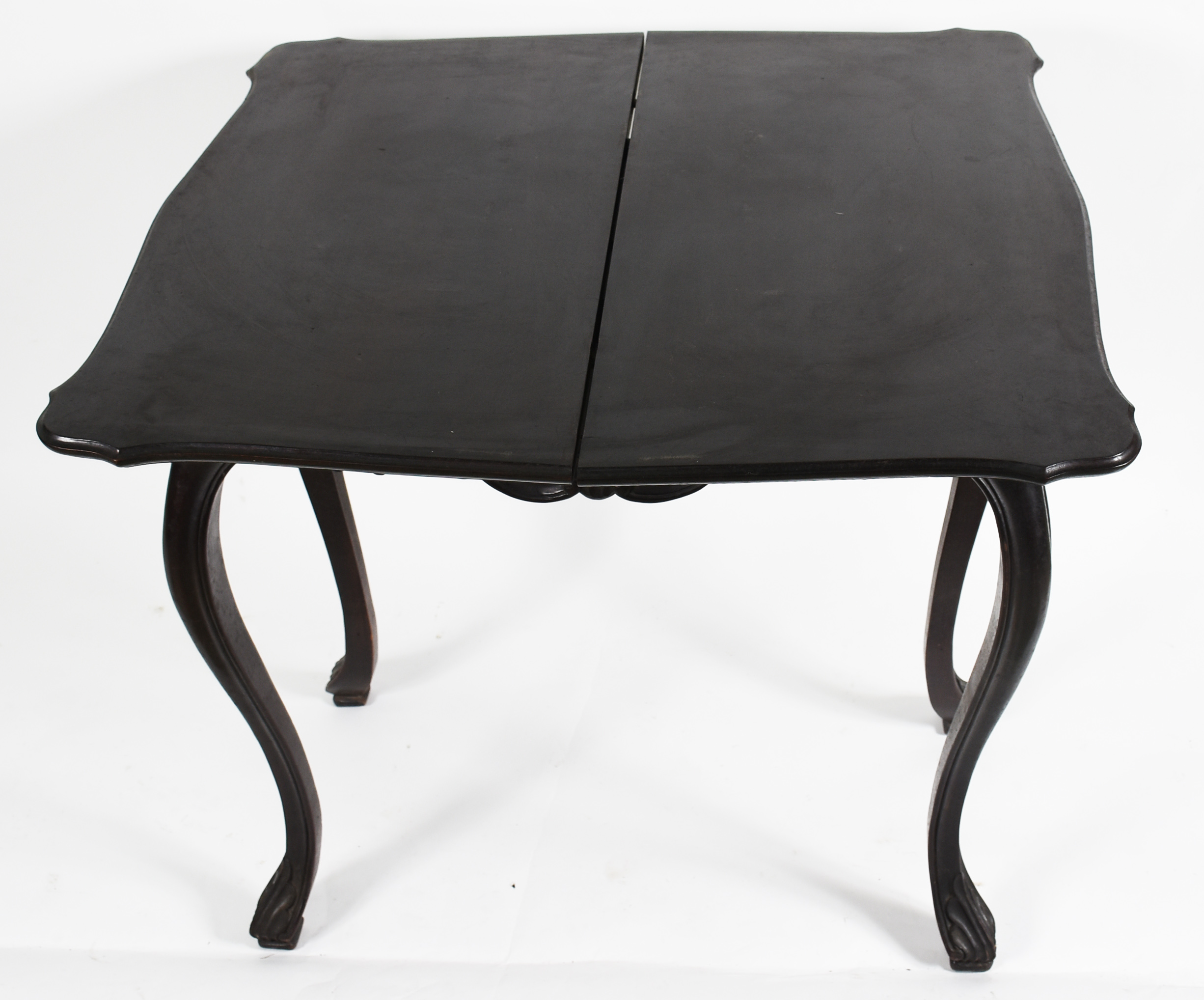 Mesa de encostar de madeira nobre, estilo Luis XV, tampo dobrável e... - foto 5 de 6