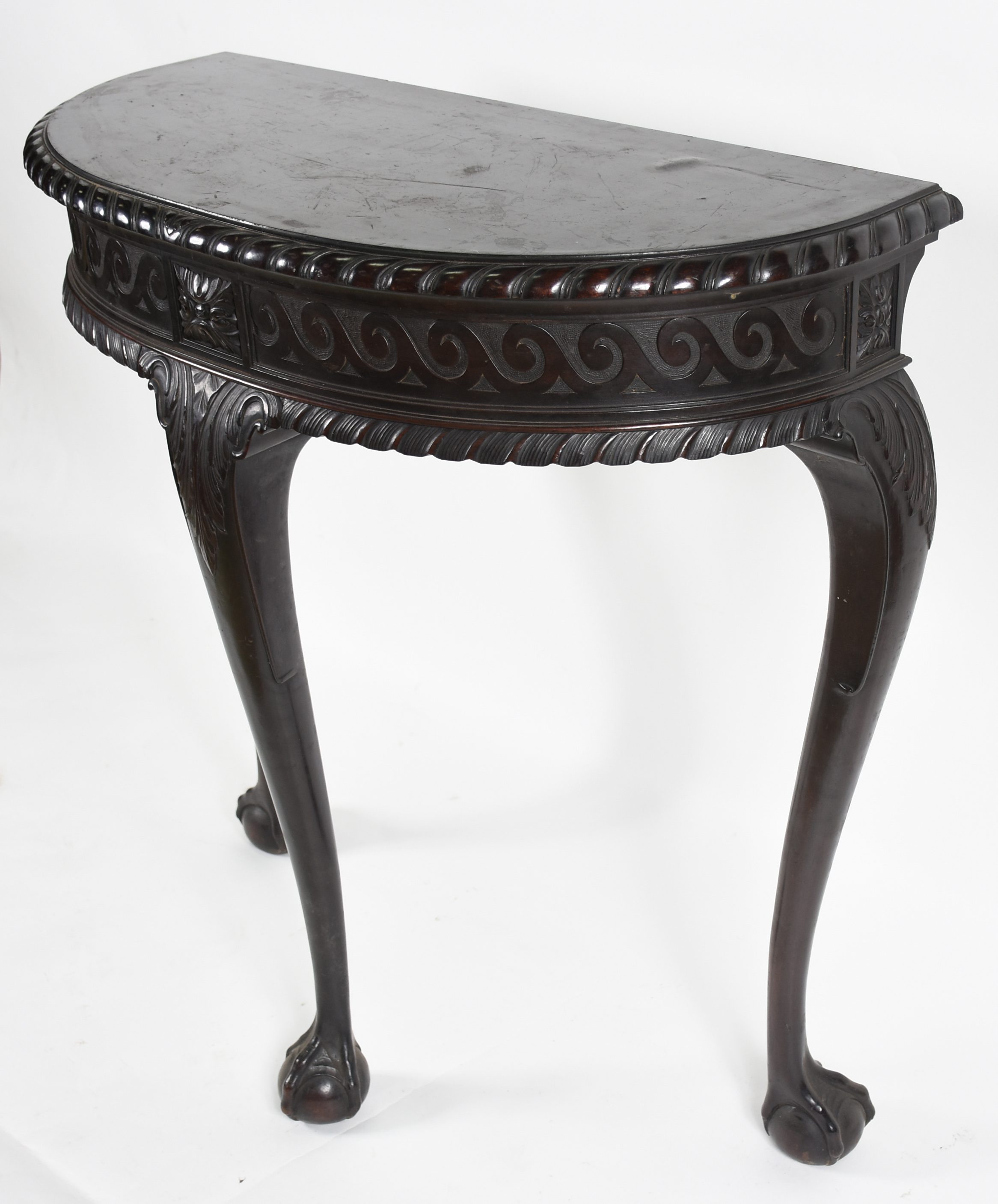 LAUBISCH - HIRTH - Console de madeira nobre feitio meia lua, saia... - foto 2 de 7