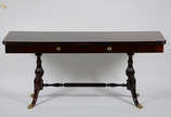 Mesa/console de jacarandá. Medidas 1,80 x 0,50 ... - Mesa/console de jacarandá. Medidas 1,80 x 0,50 m e altura 0,81 m.