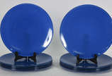 Conjunto com 10 souplats de vidro na cor azul. - Conjunto com 10 souplats de vidro na cor azul.