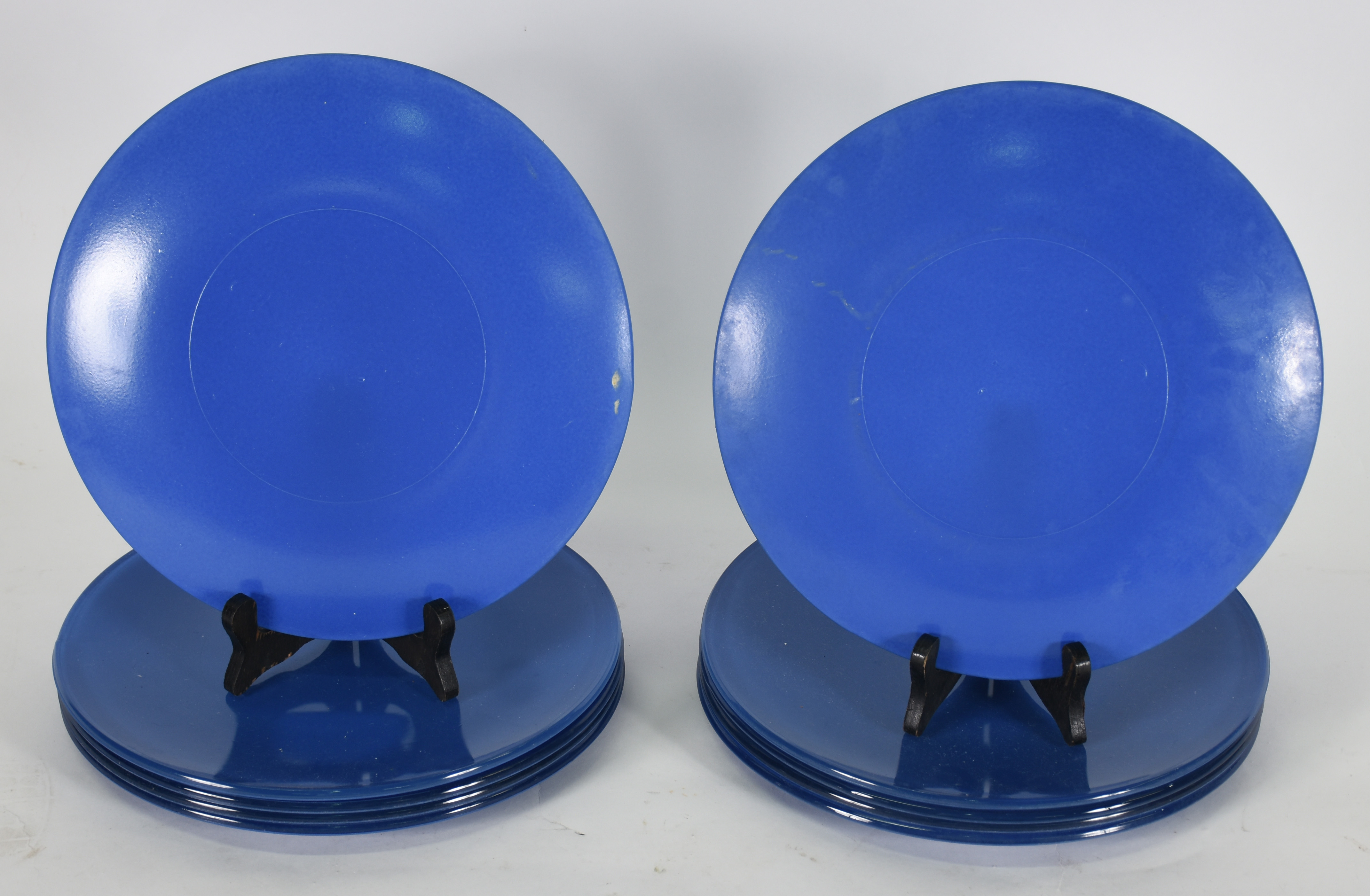 Conjunto com 10 souplats de vidro na cor azul. - foto 2 de 2