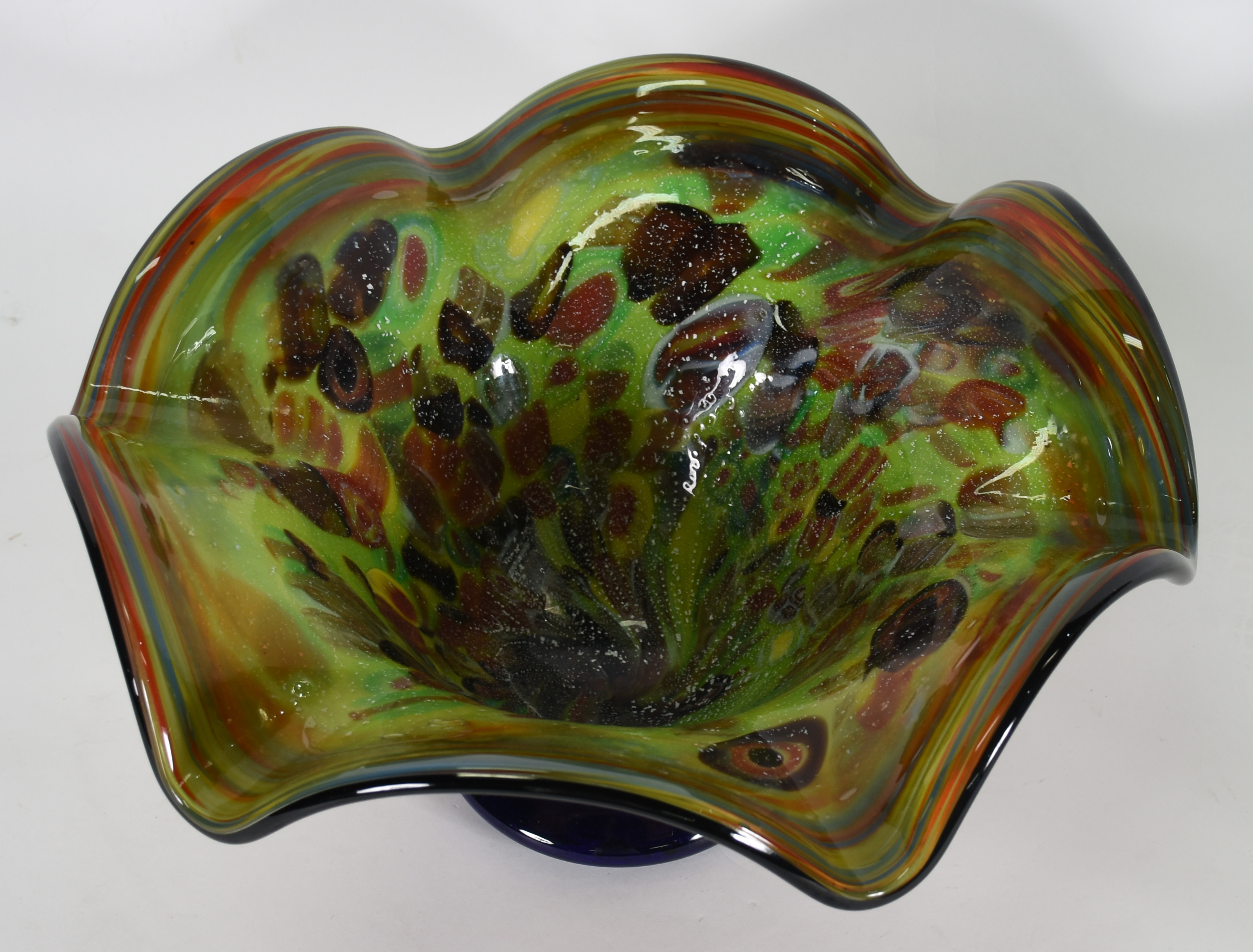 Centro de mesa decorativo de vidro murano policromado, borda feitio... - foto 2 de 2
