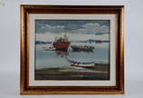 SYLVIO PINTO - Ponta da Areia - Marinha - 65 x ... - SYLVIO PINTO - Ponta da Areia - Marinha - 65 x 80 - déc. 60